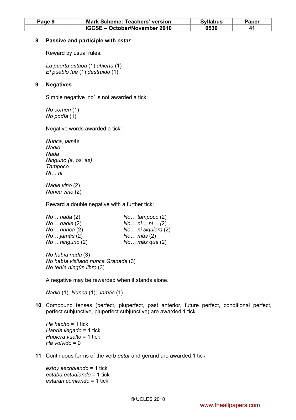 Mark scheme, page 9 of 16