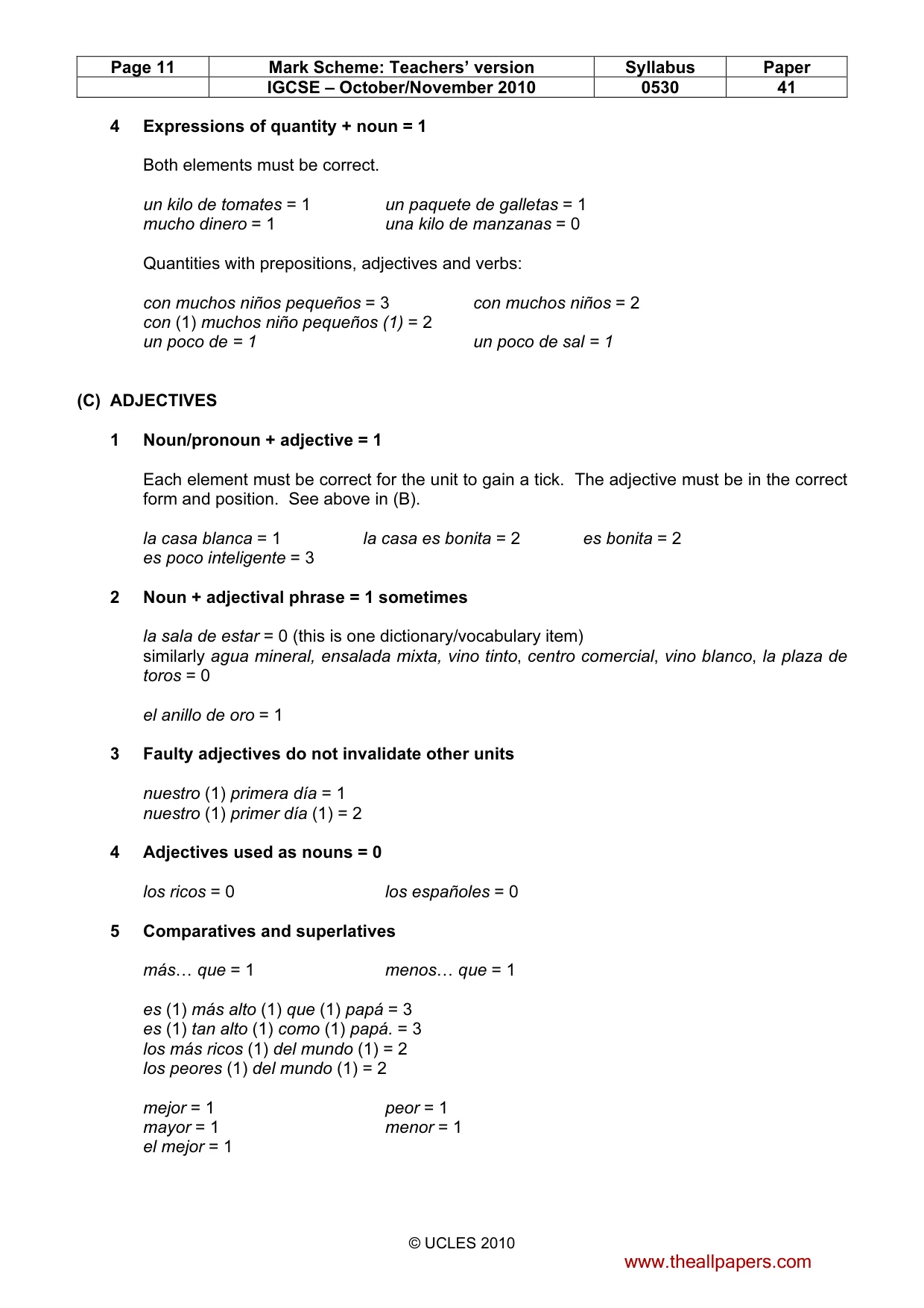 Mark scheme, page 11 of 16