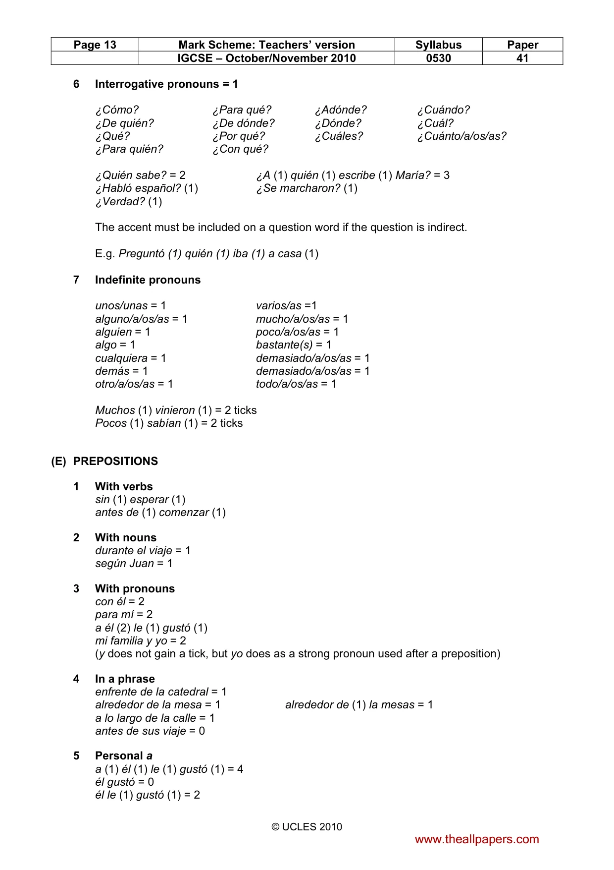 Mark scheme, page 13 of 16