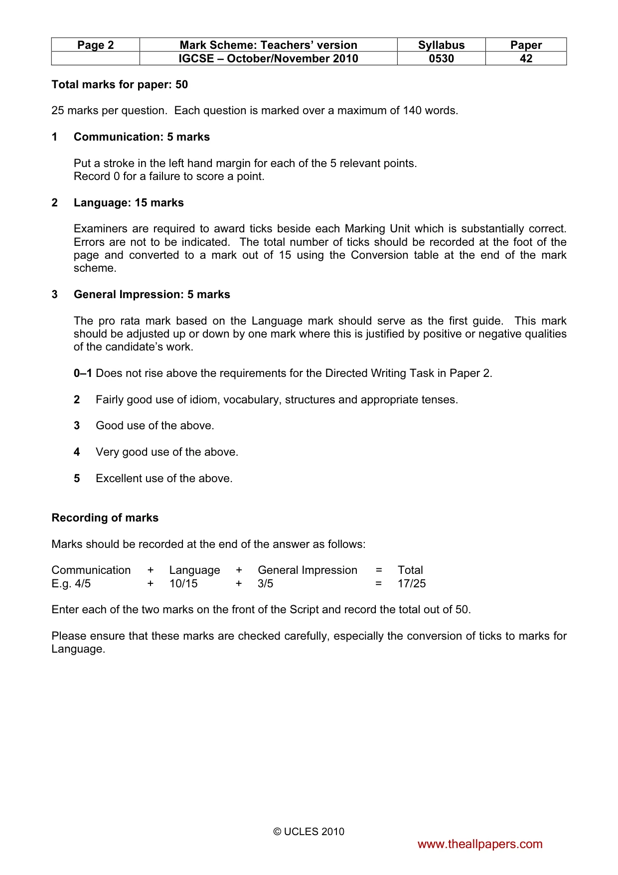 Mark scheme, page 2 of 16