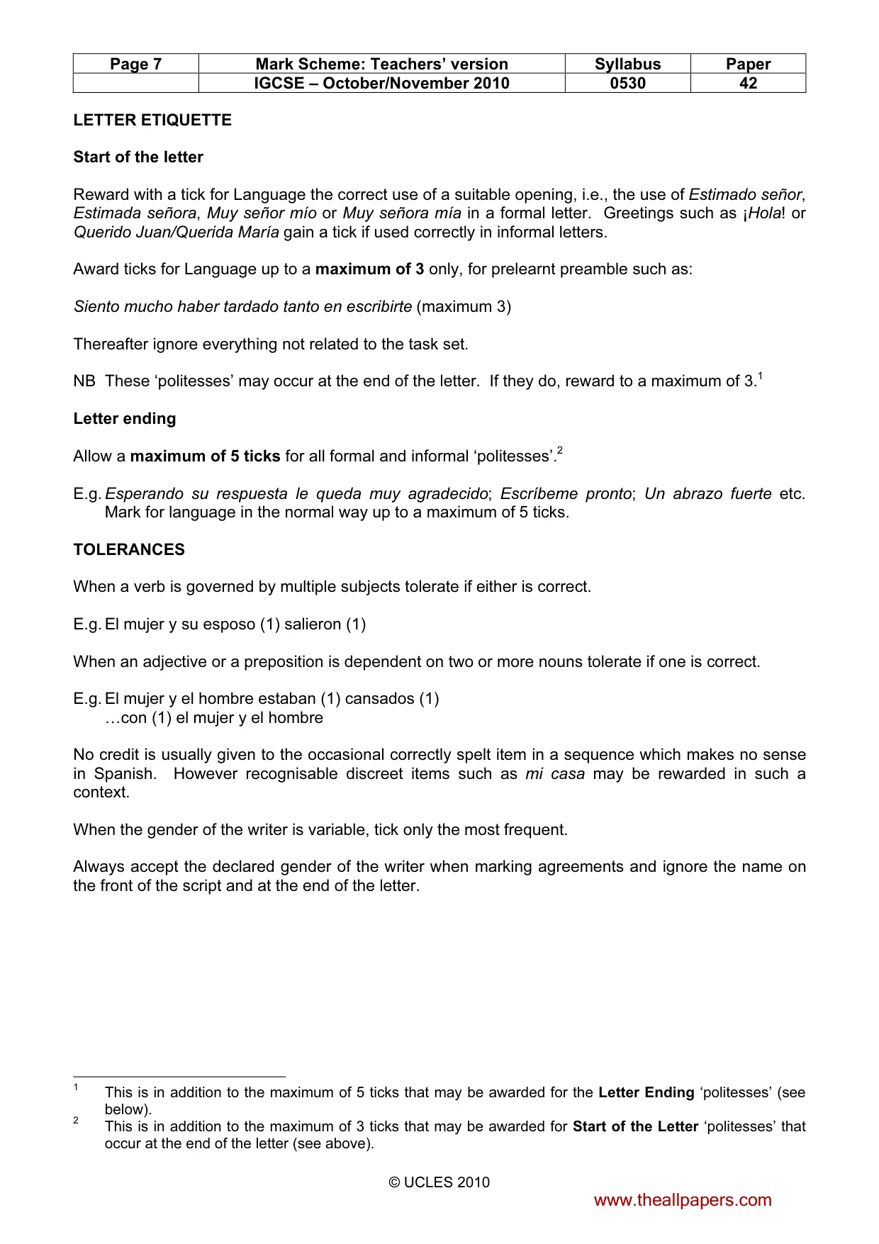Mark scheme, page 7 of 16