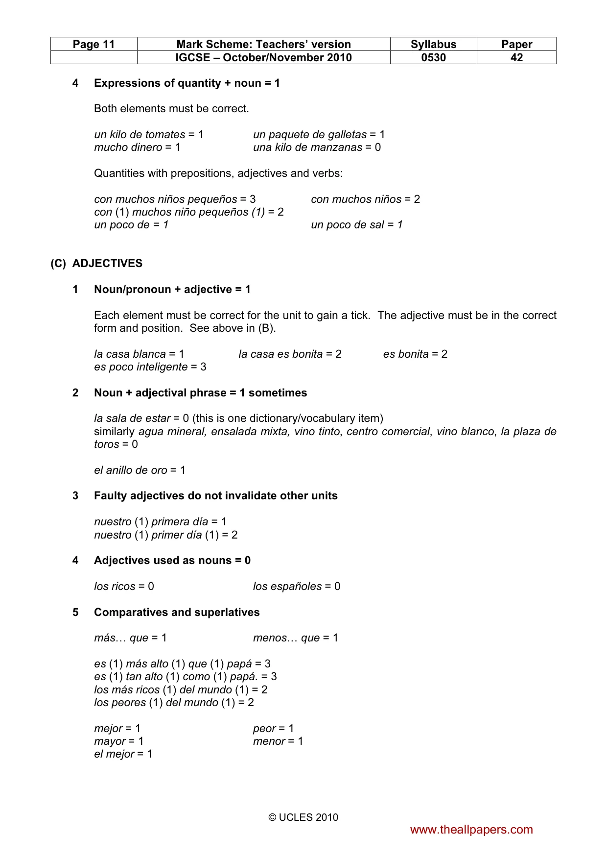 Mark scheme, page 11 of 16