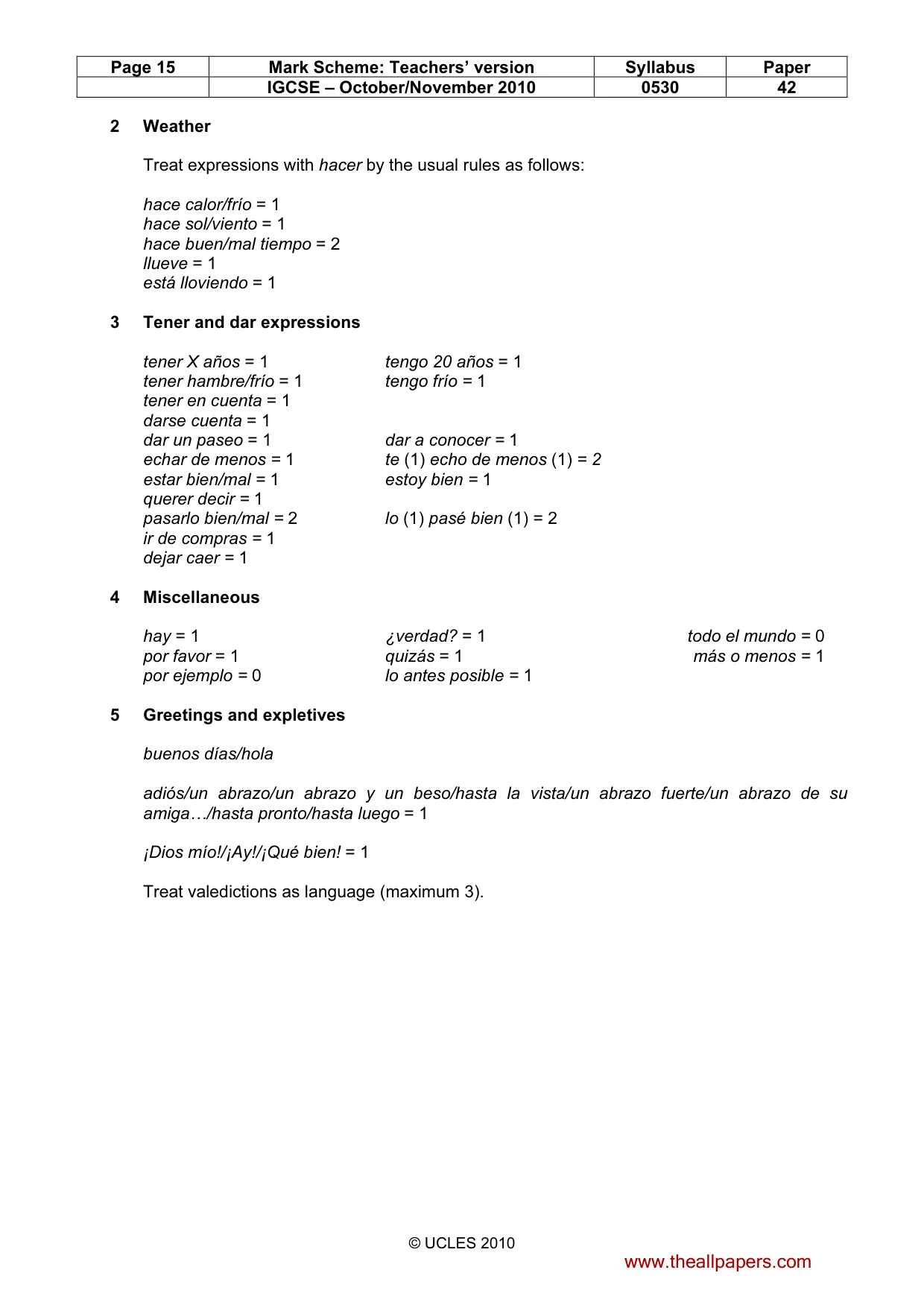 Mark scheme, page 15 of 16