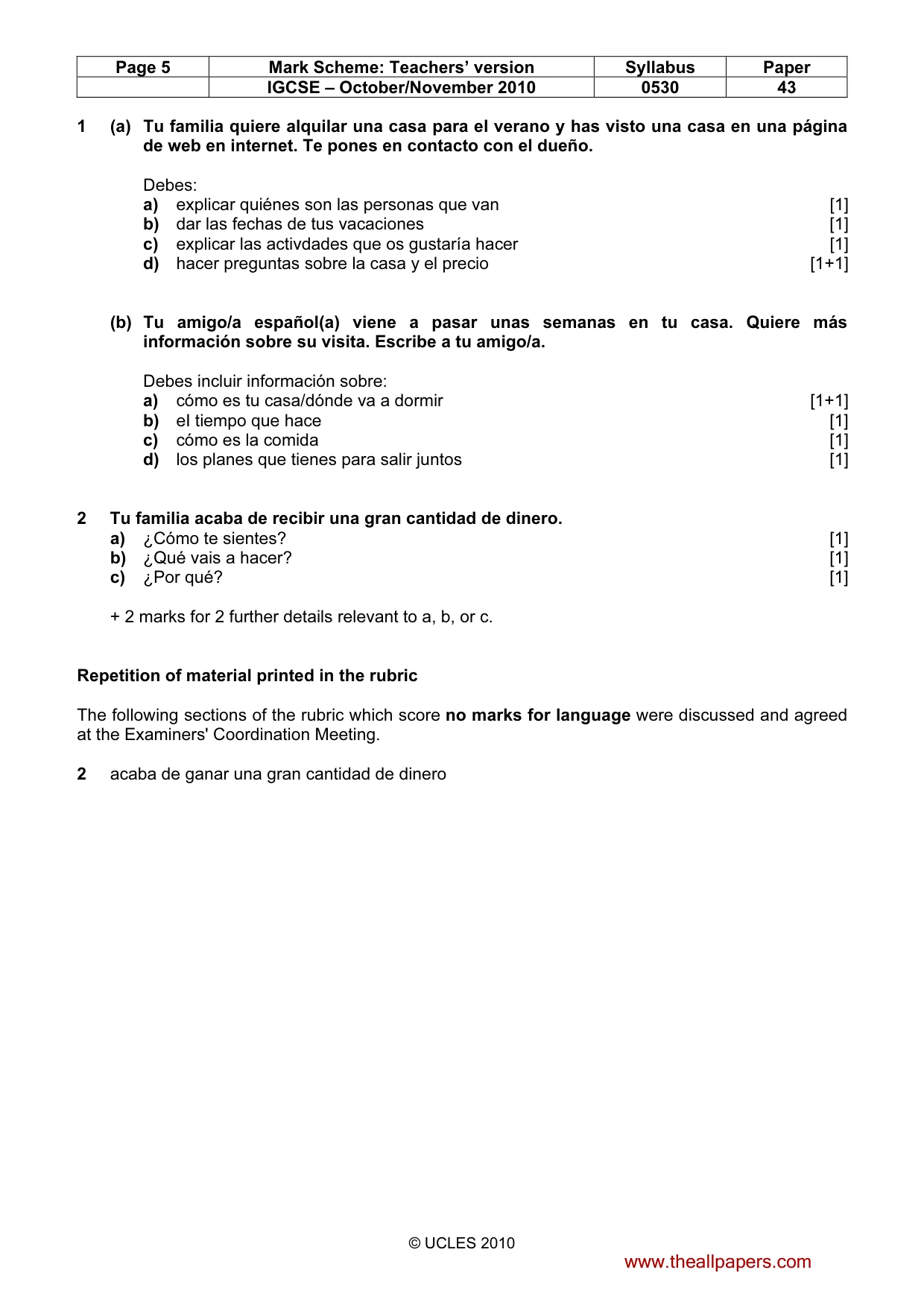 Mark scheme, page 5 of 16