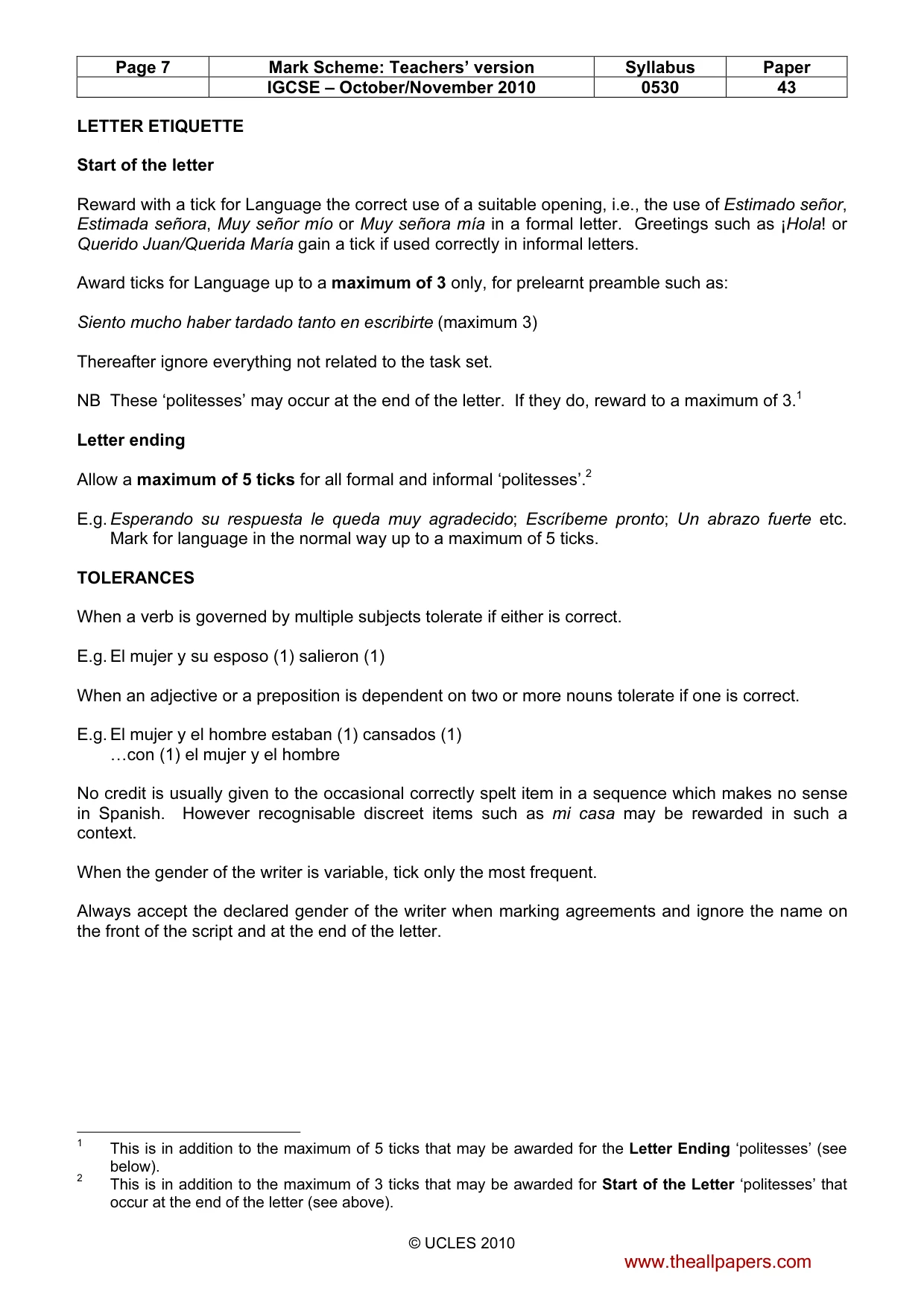 Mark scheme, page 7 of 16