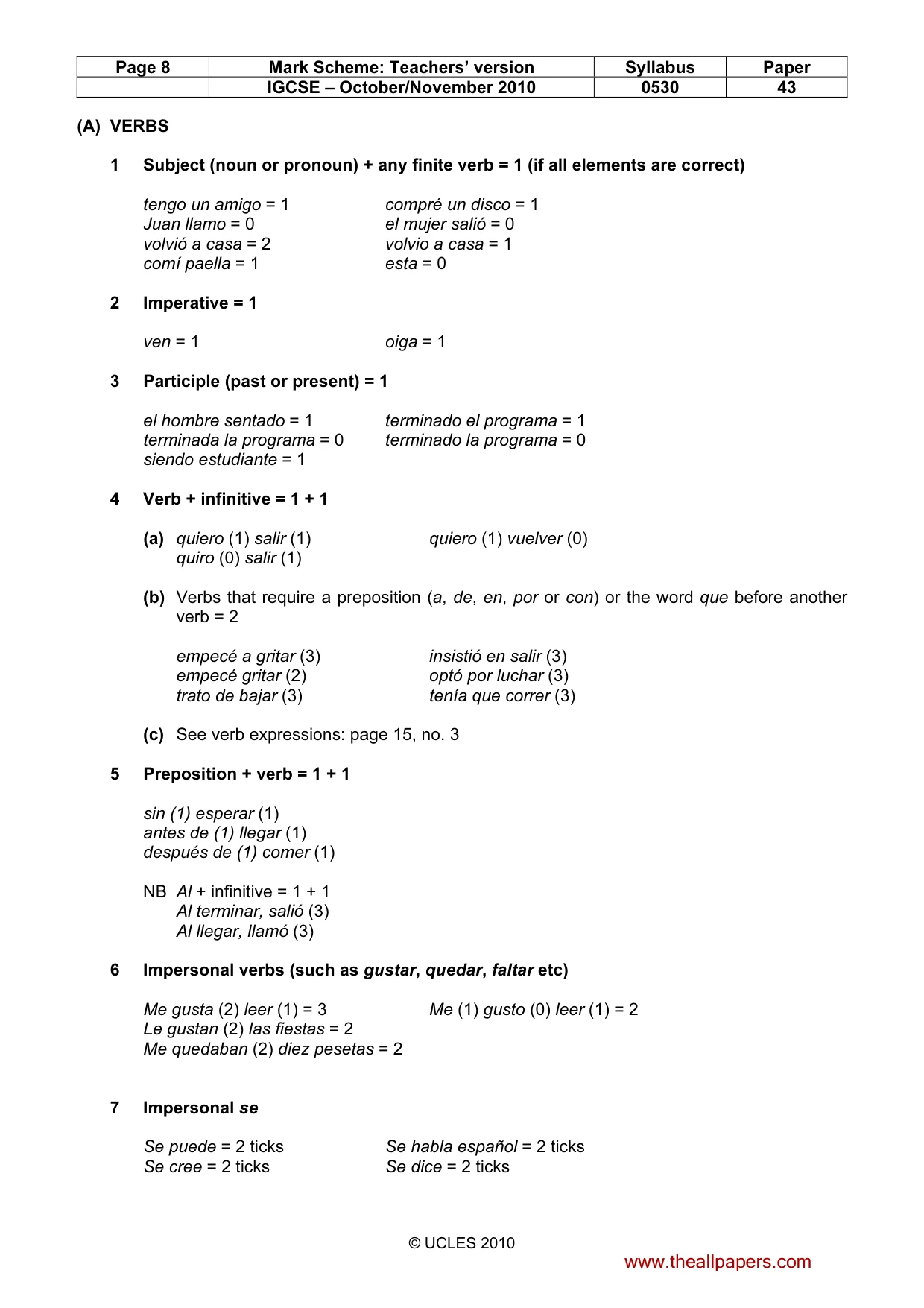 Mark scheme, page 8 of 16