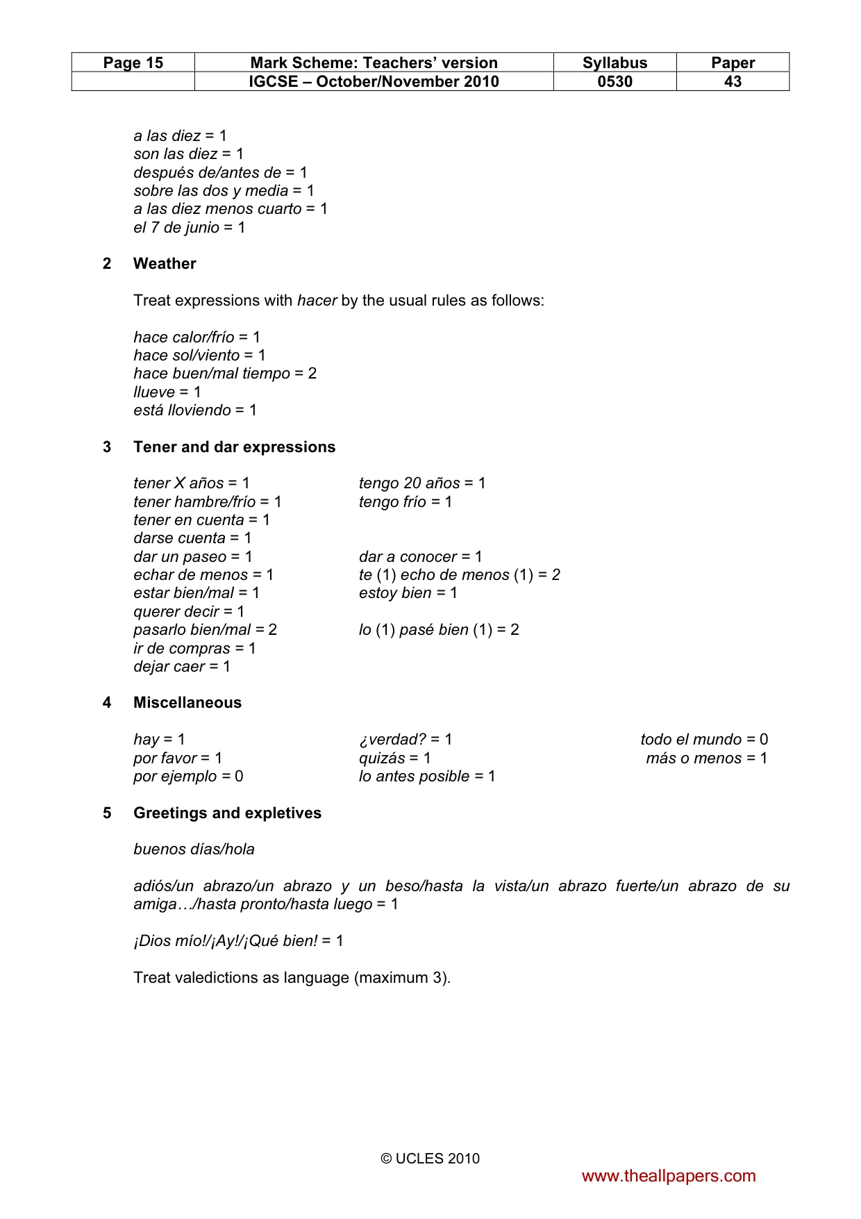 Mark scheme, page 15 of 16