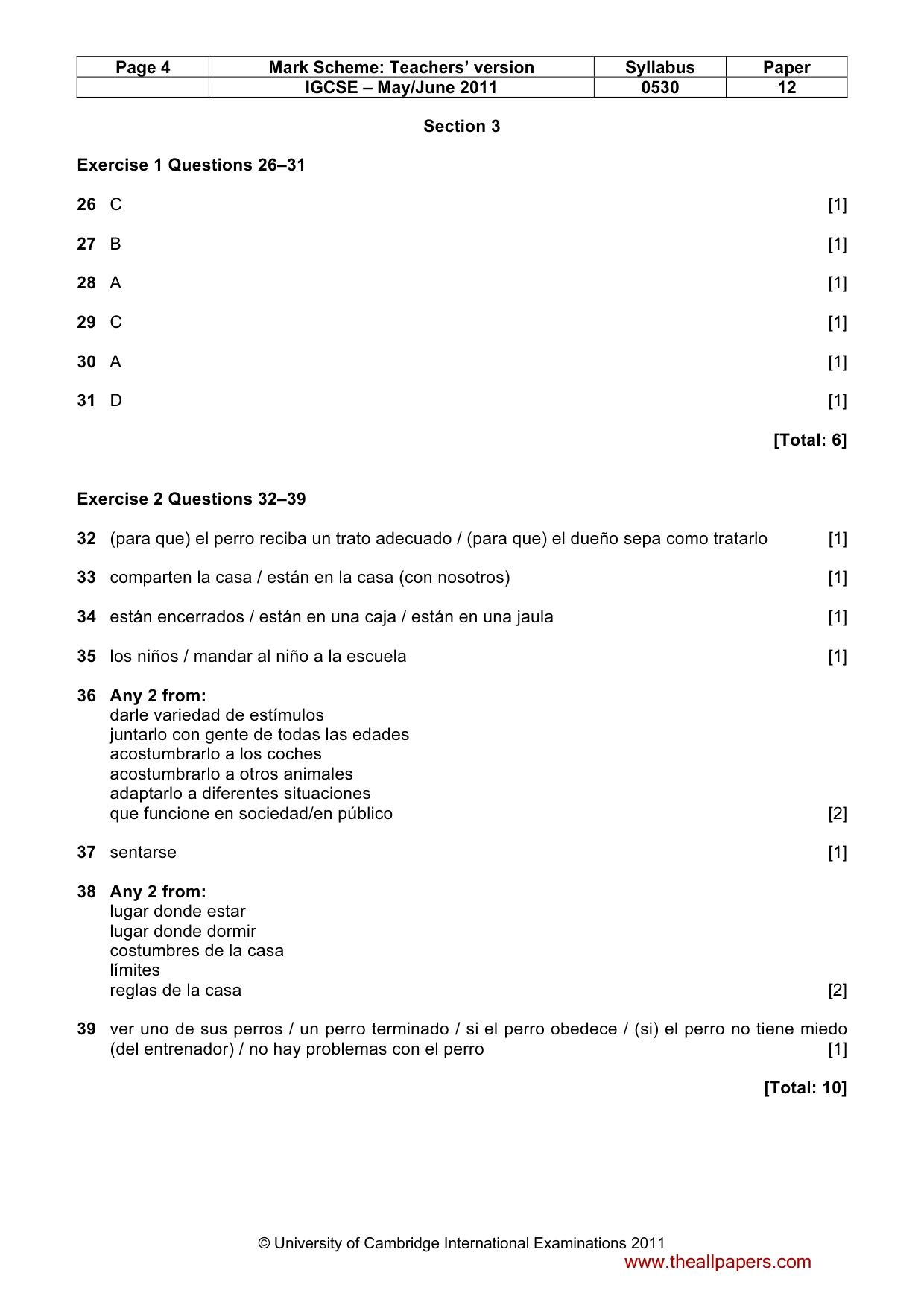 Mark scheme, page 4 of 4