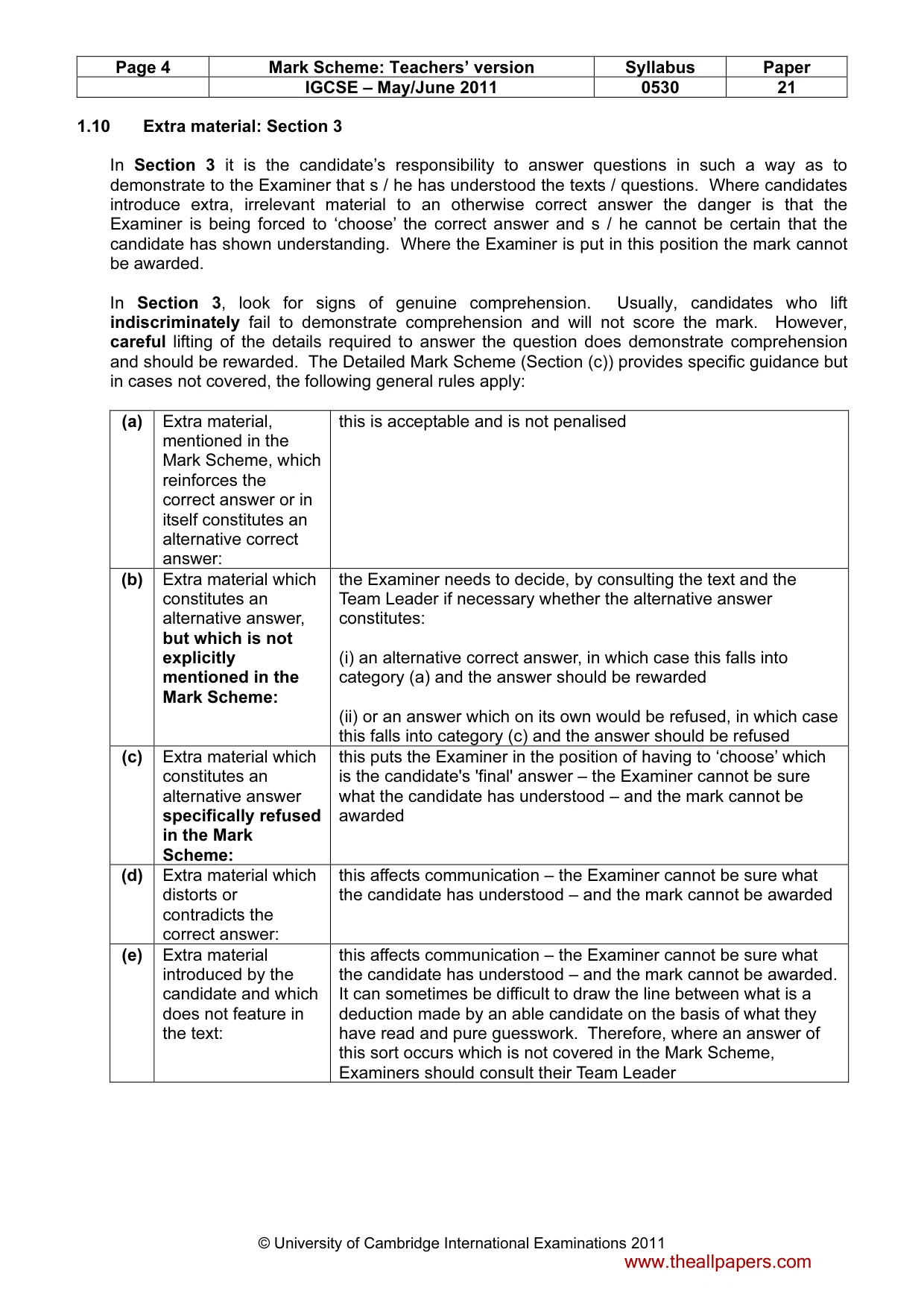 Mark scheme, page 4 of 11