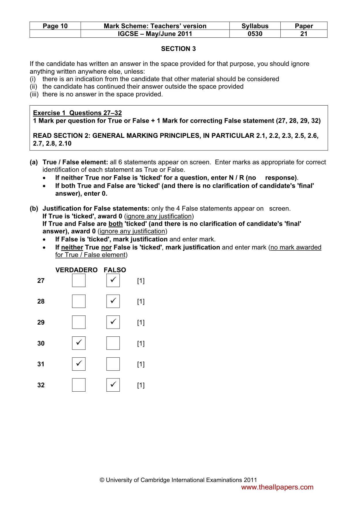 Mark scheme, page 10 of 11
