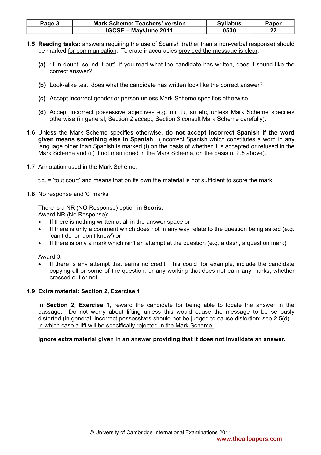 Mark scheme, page 3 of 12
