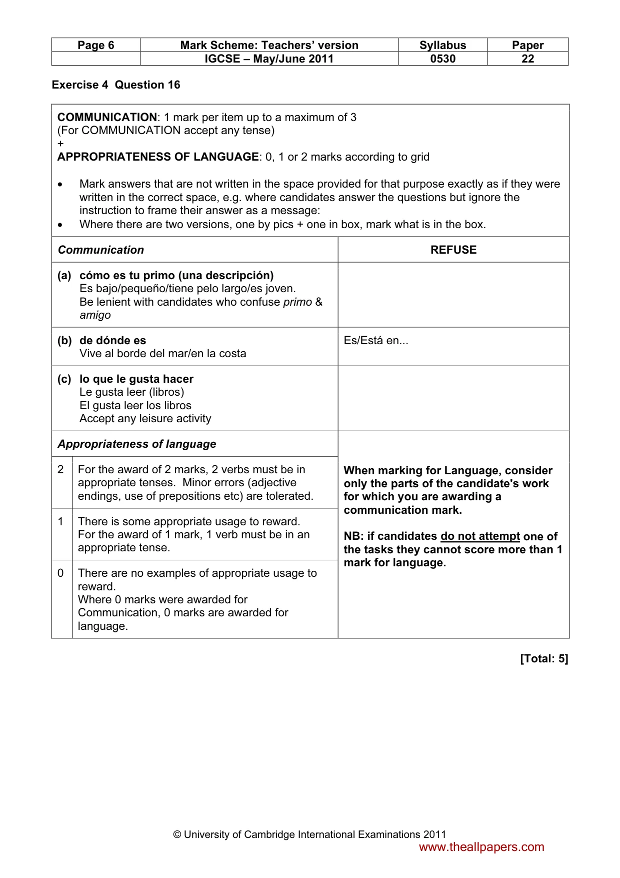 Mark scheme, page 6 of 12