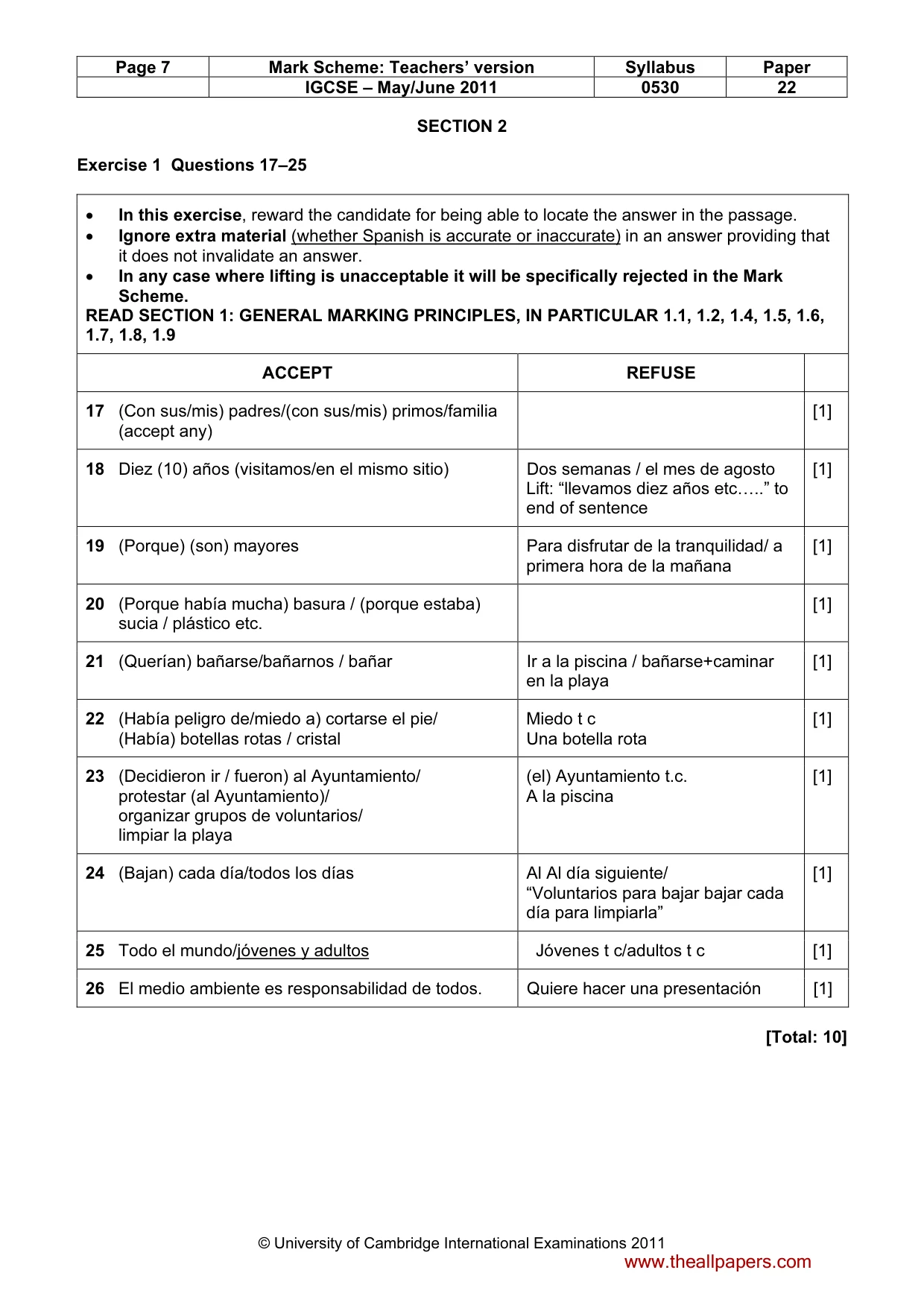Mark scheme, page 7 of 12