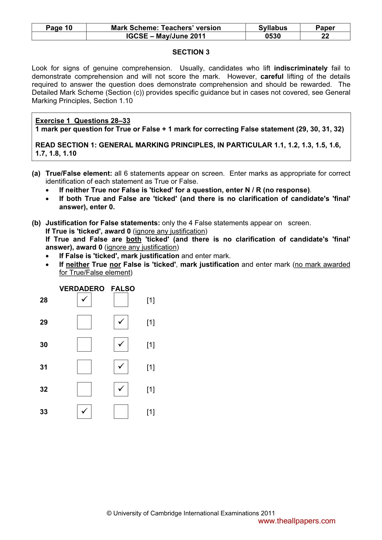 Mark scheme, page 10 of 12