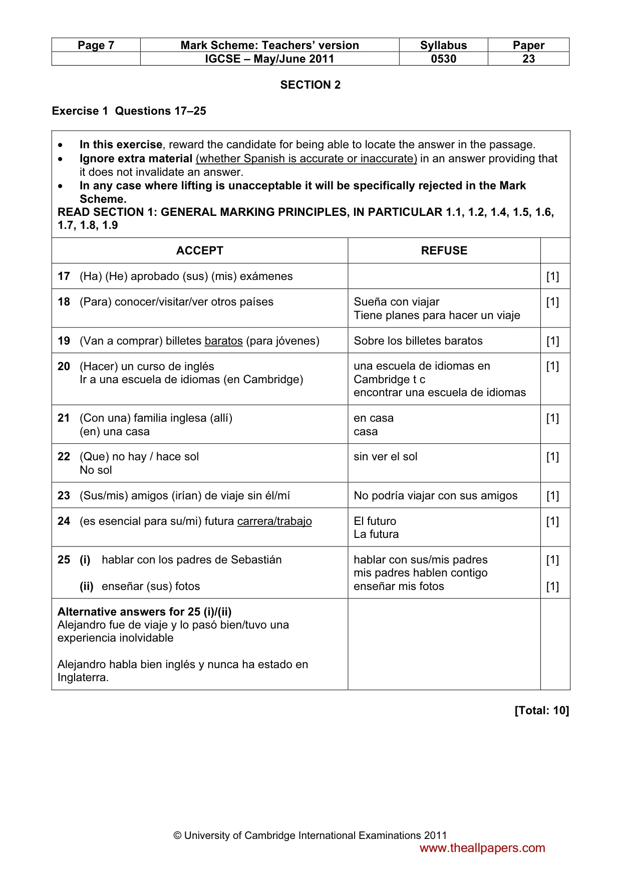 Mark scheme, page 7 of 12