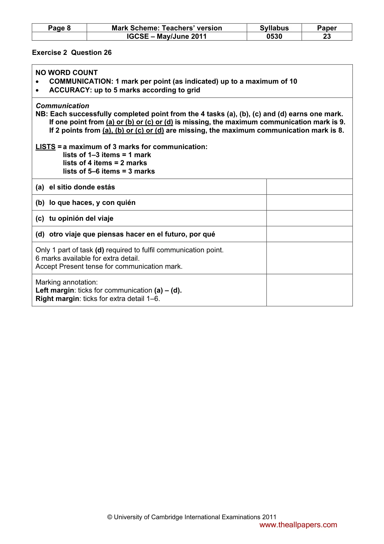 Mark scheme, page 8 of 12