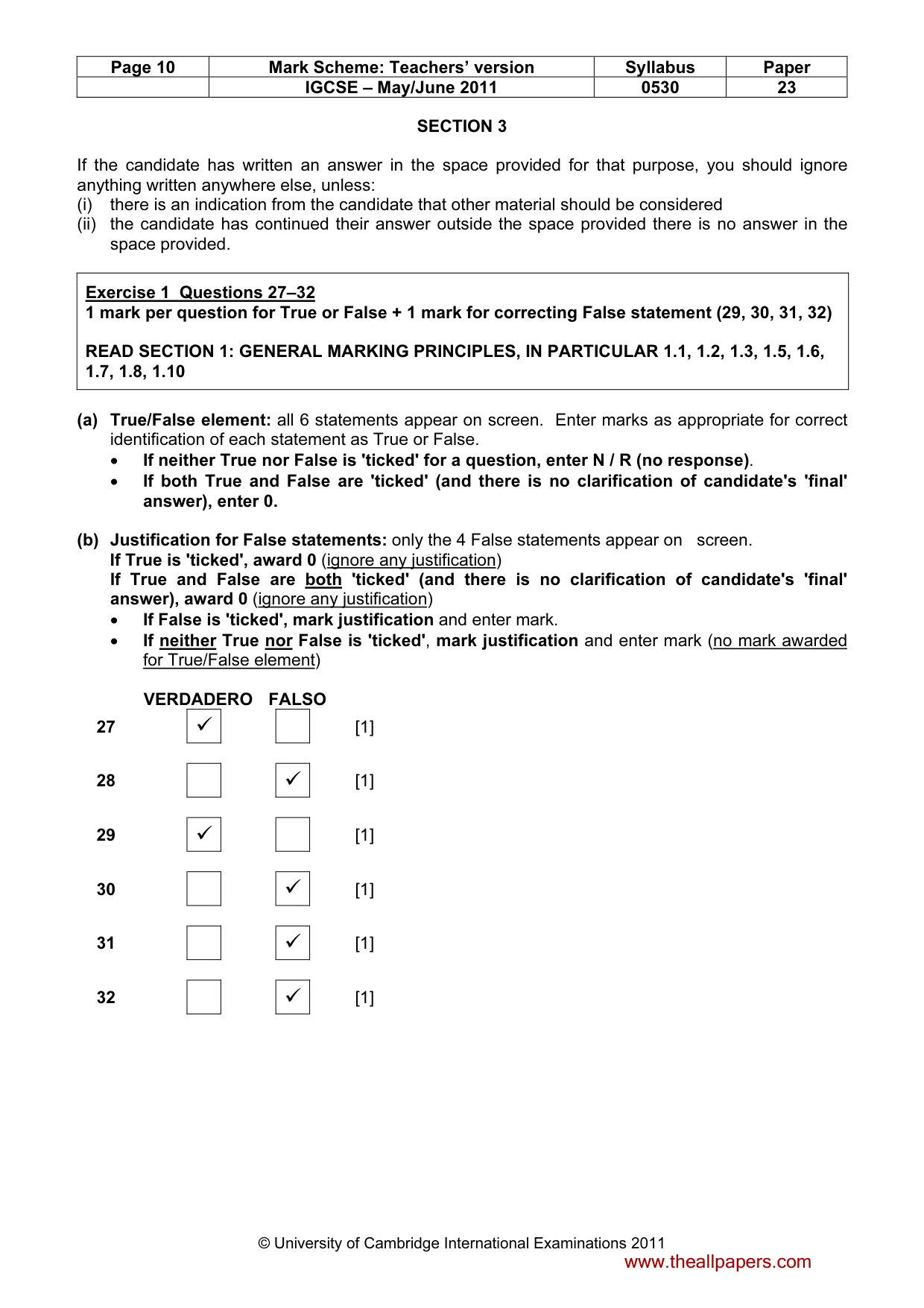 Mark scheme, page 10 of 12