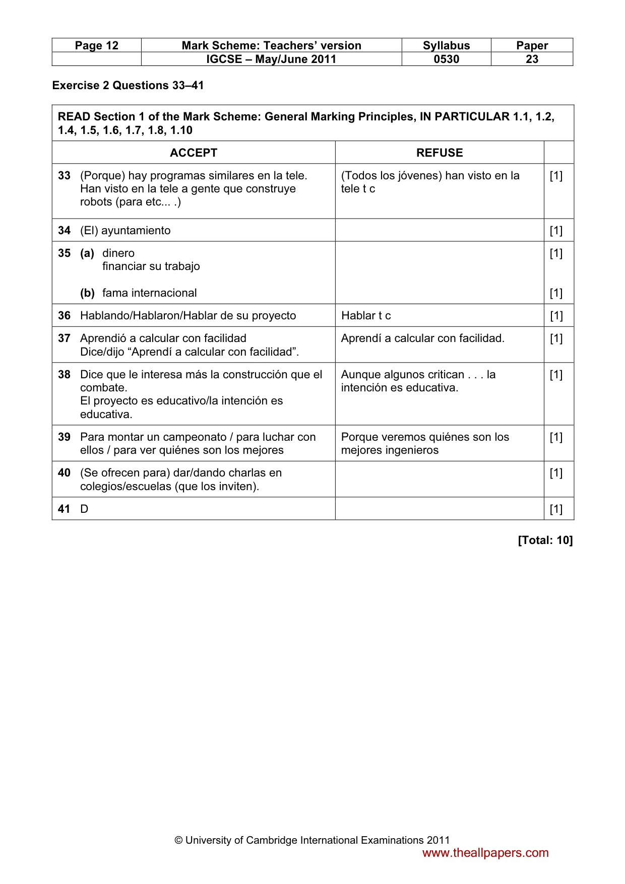 Mark scheme, page 12 of 12
