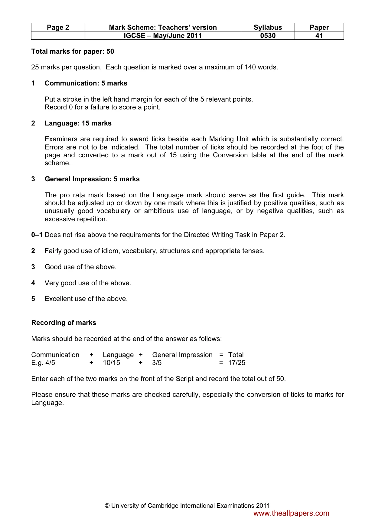 Mark scheme, page 2 of 19
