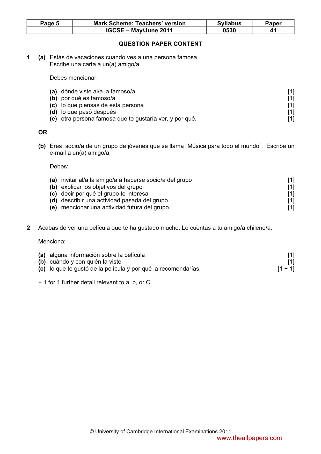 Mark scheme, page 5 of 19
