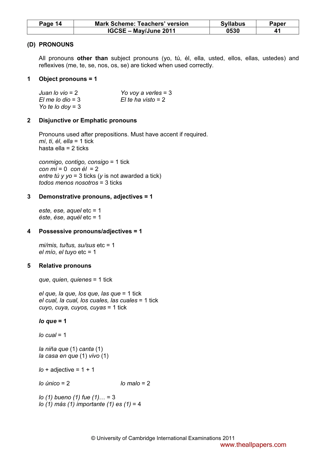 Mark scheme, page 14 of 19