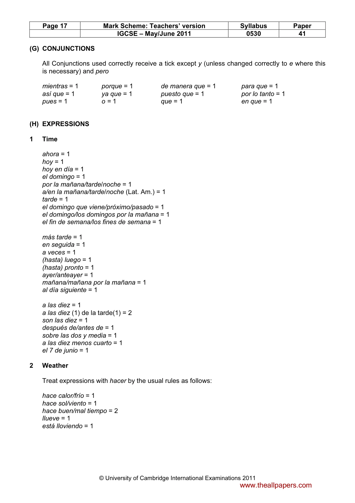 Mark scheme, page 17 of 19