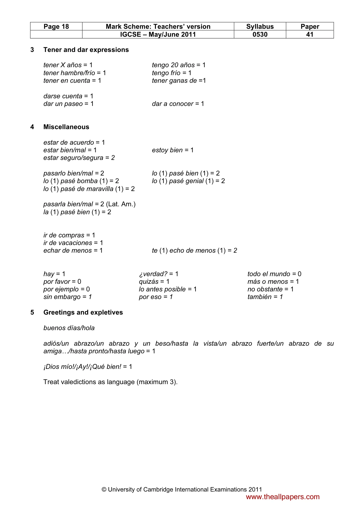 Mark scheme, page 18 of 19