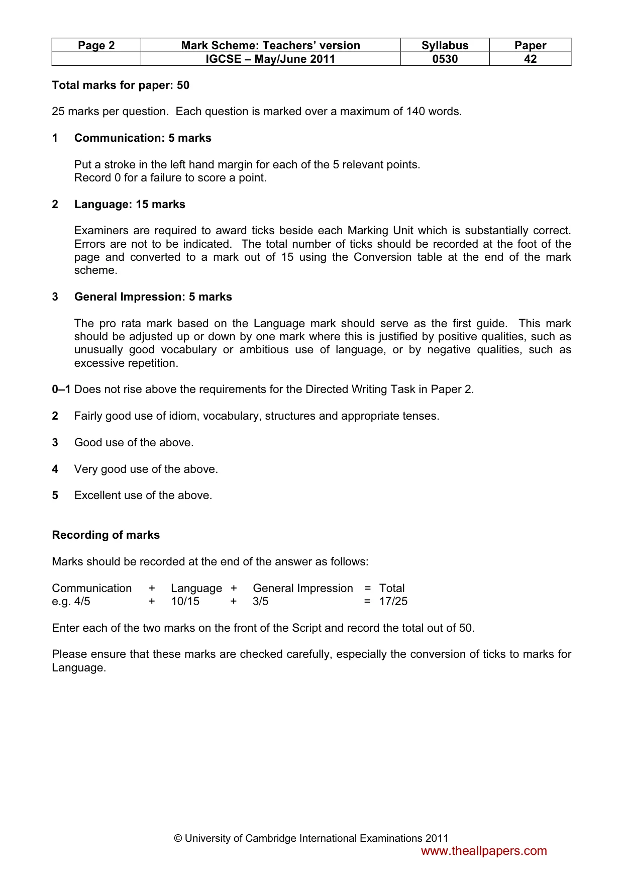 Mark scheme, page 2 of 19