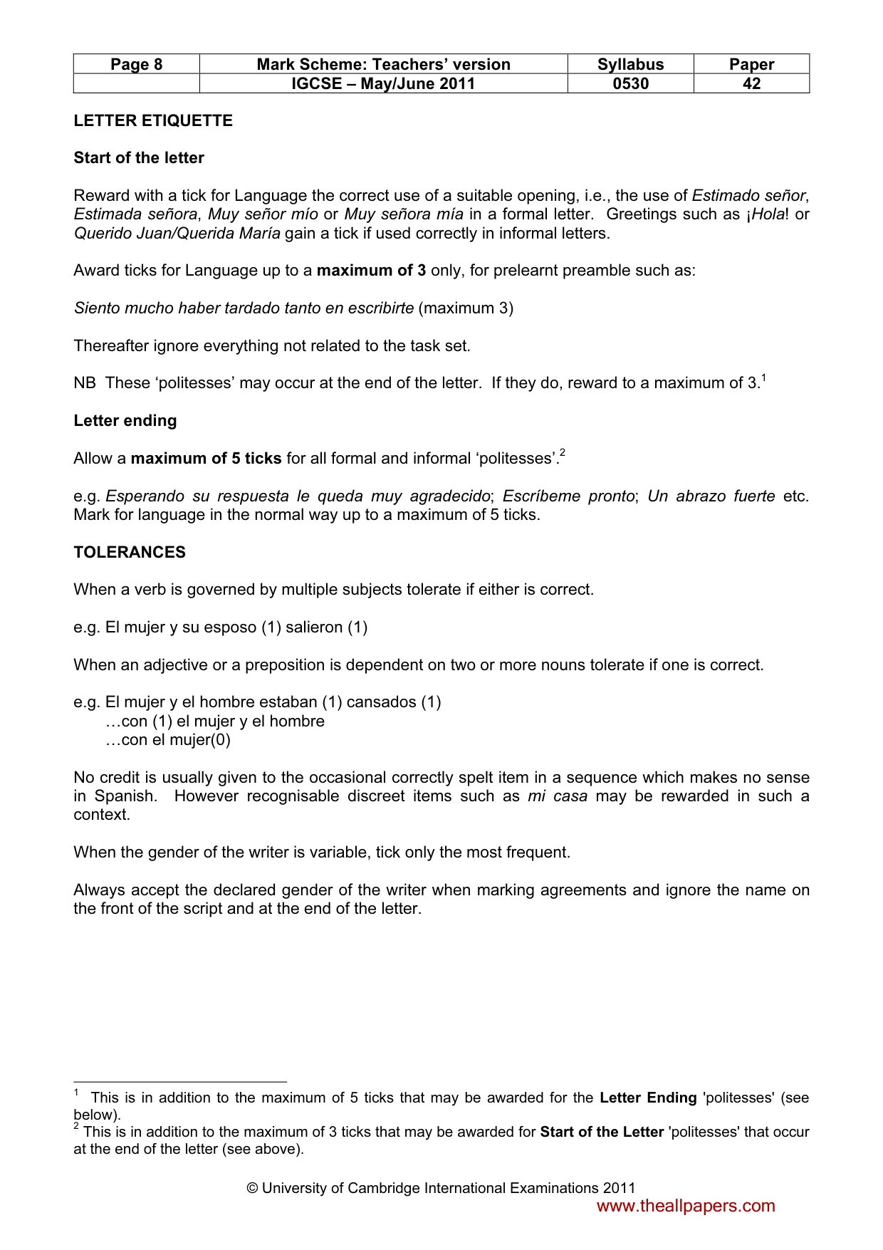 Mark scheme, page 8 of 19