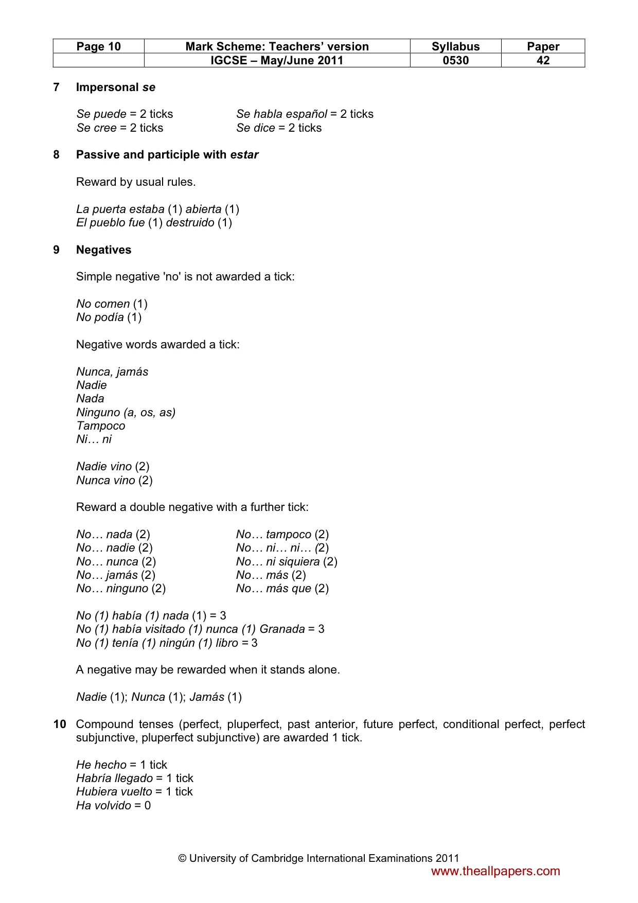 Mark scheme, page 10 of 19