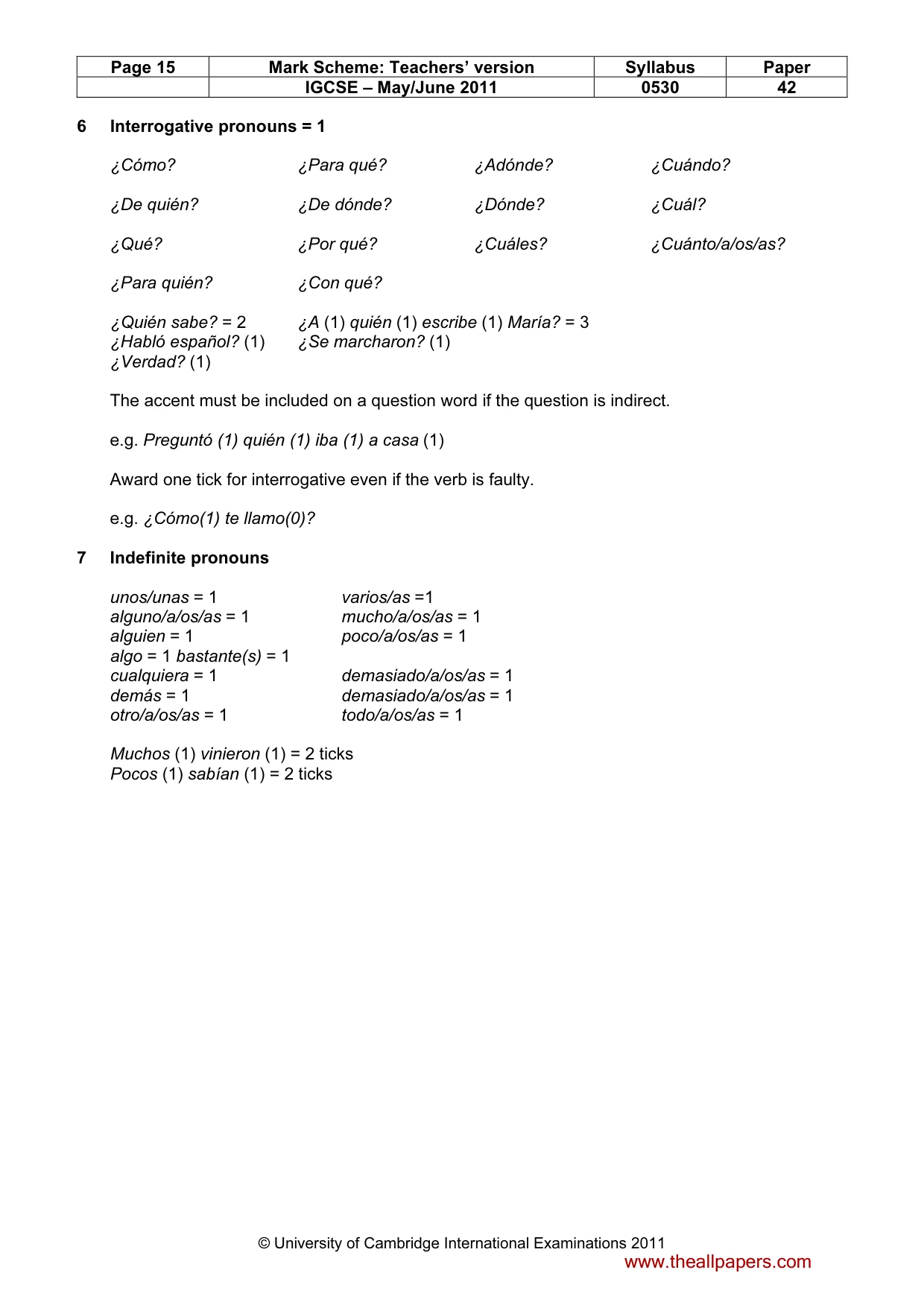 Mark scheme, page 15 of 19