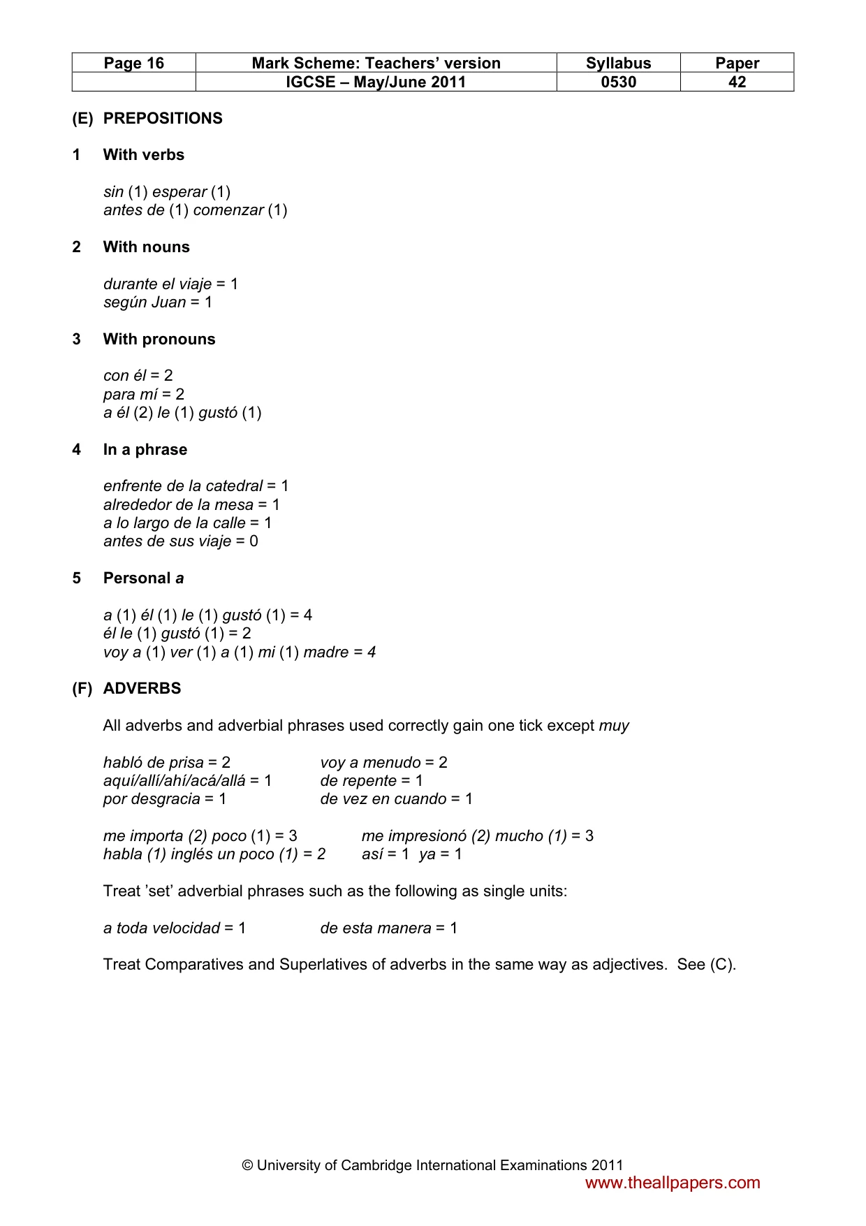 Mark scheme, page 16 of 19