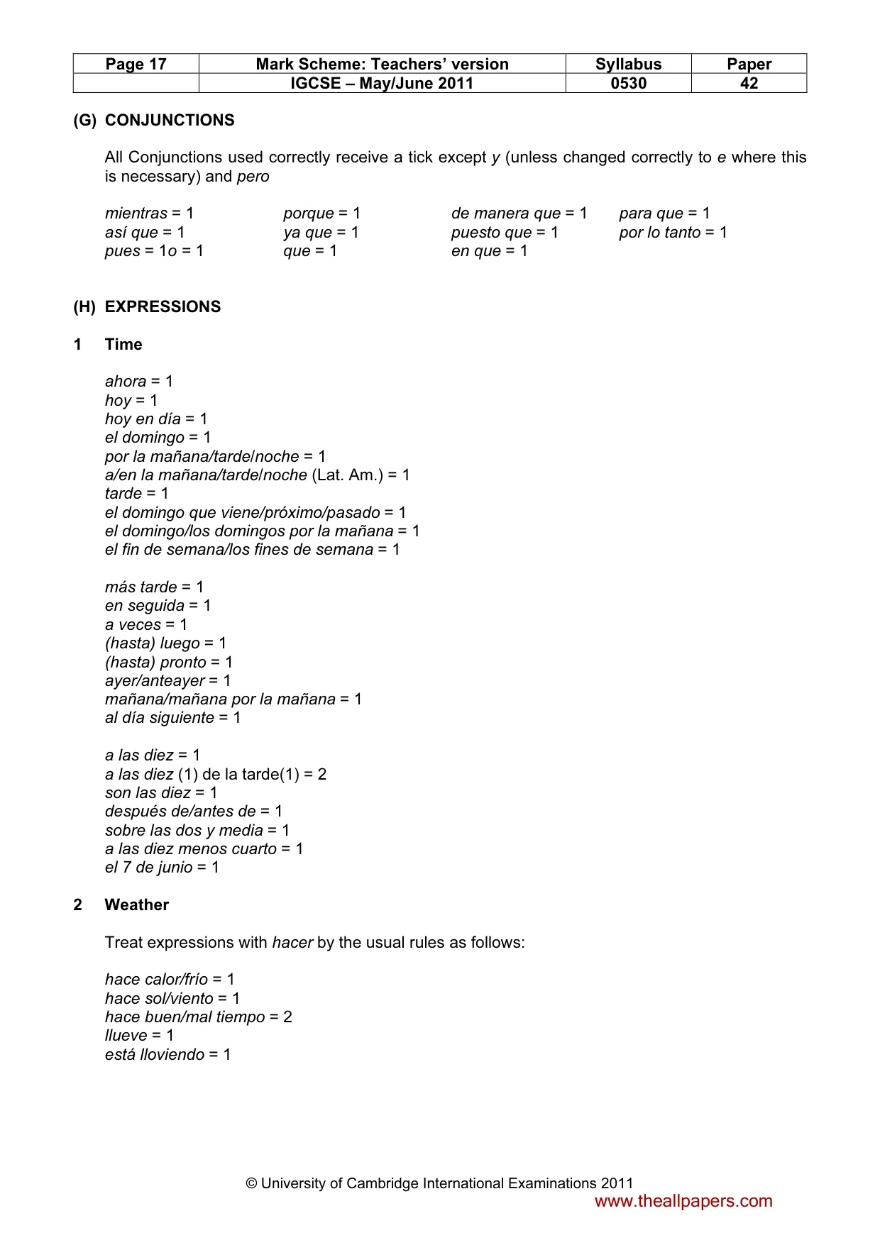 Mark scheme, page 17 of 19