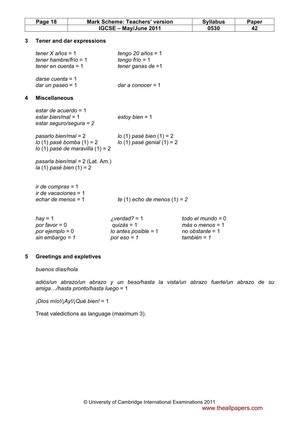 Mark scheme, page 18 of 19