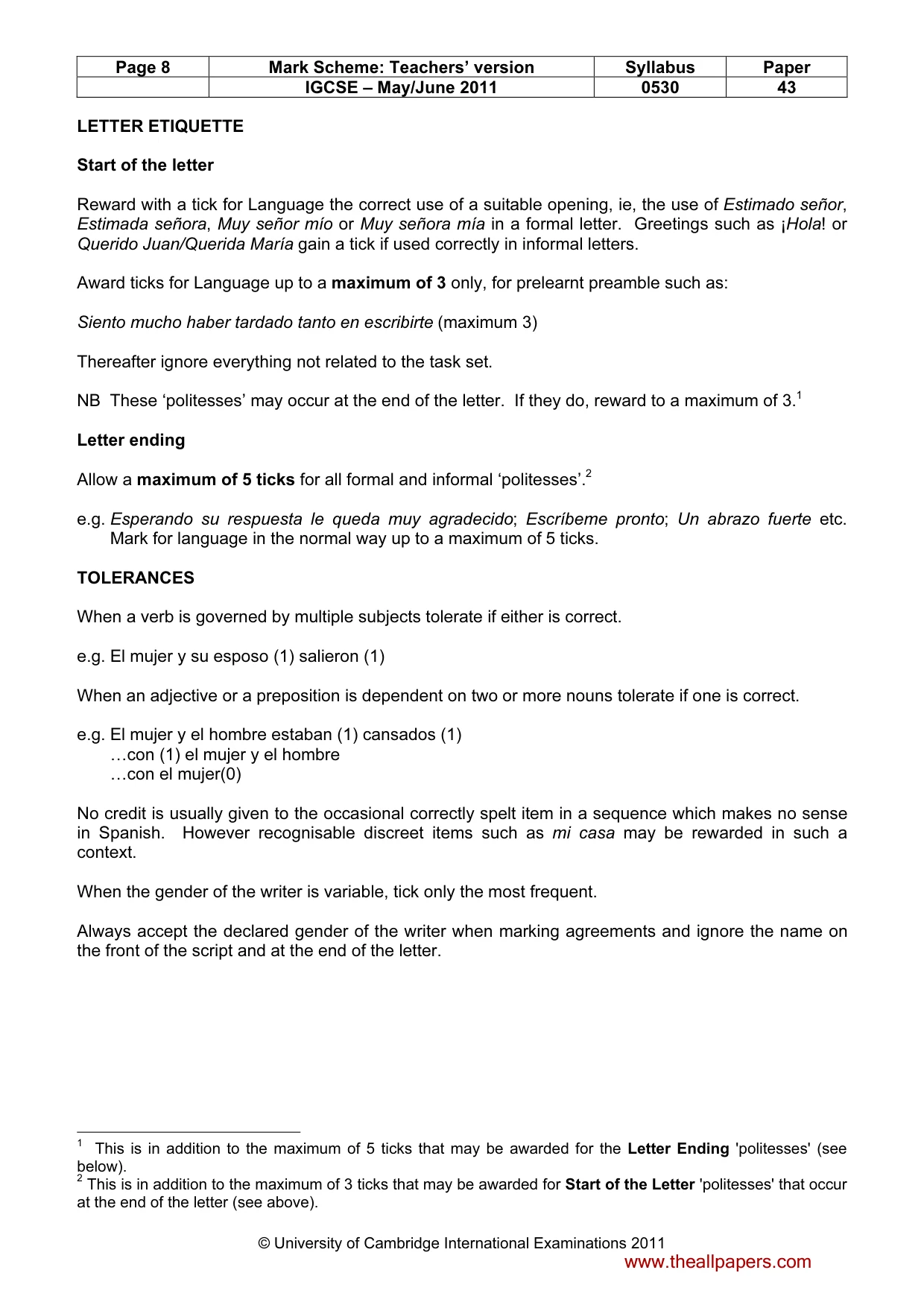 Mark scheme, page 8 of 19