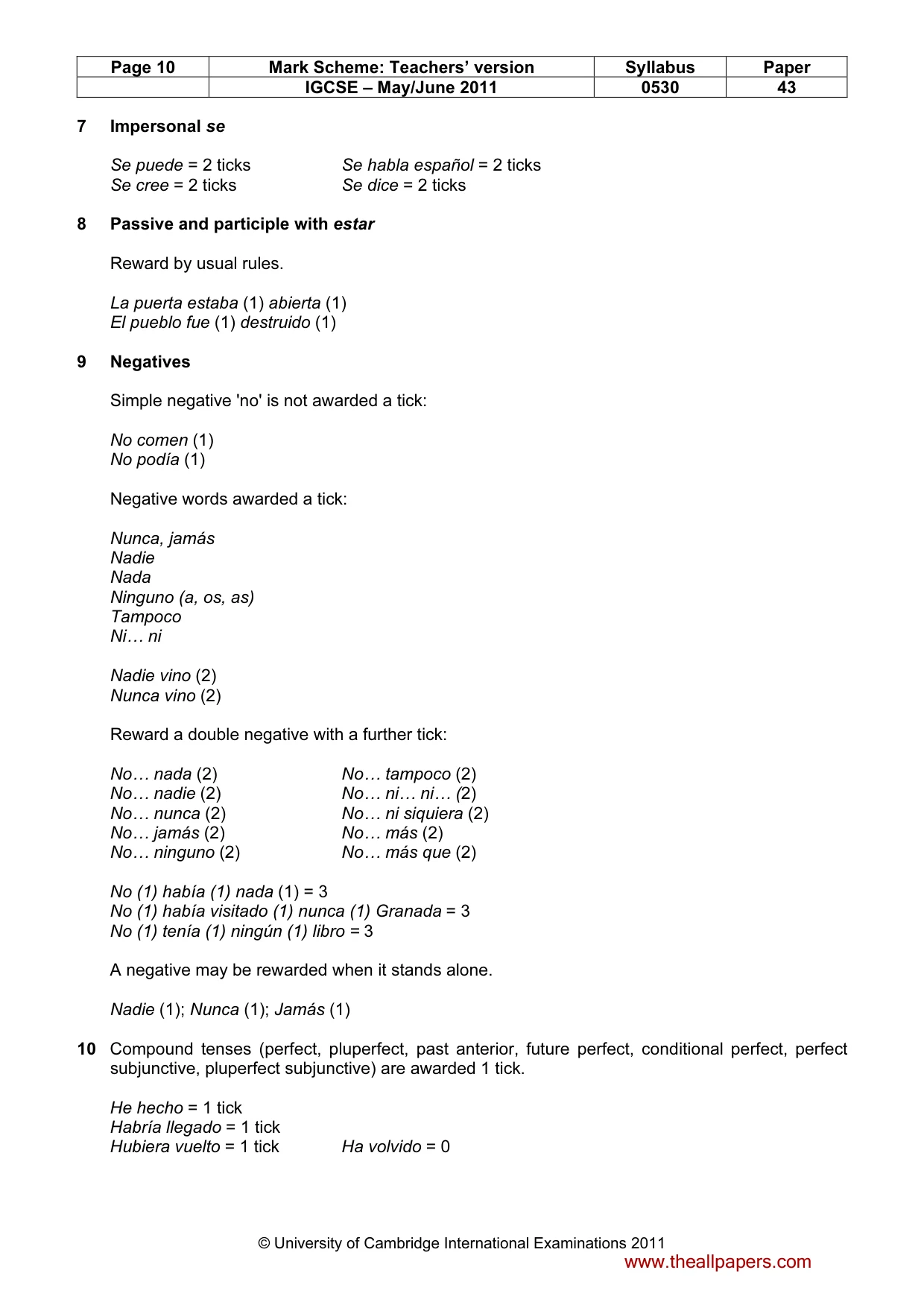 Mark scheme, page 10 of 19