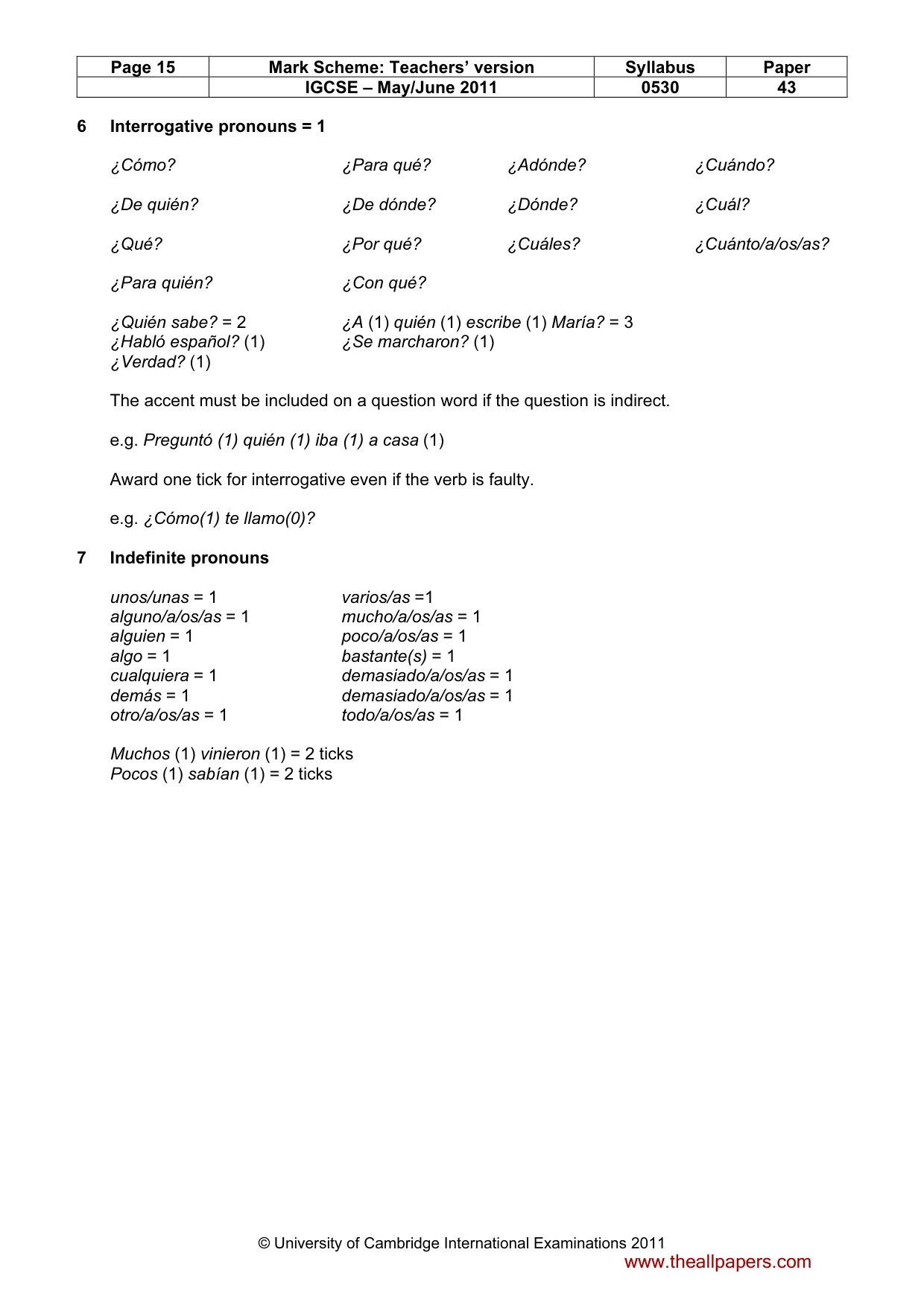 Mark scheme, page 15 of 19