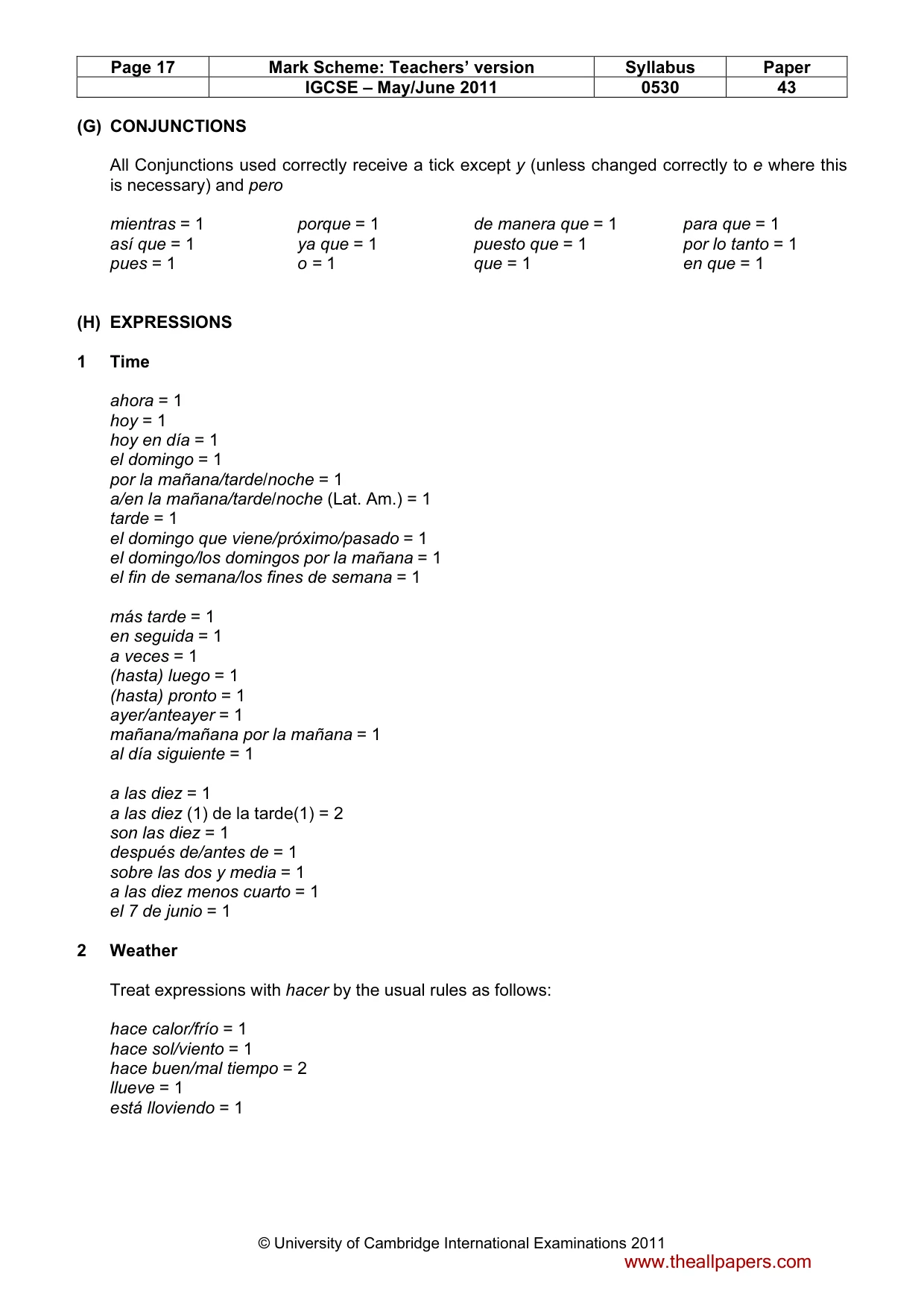Mark scheme, page 17 of 19