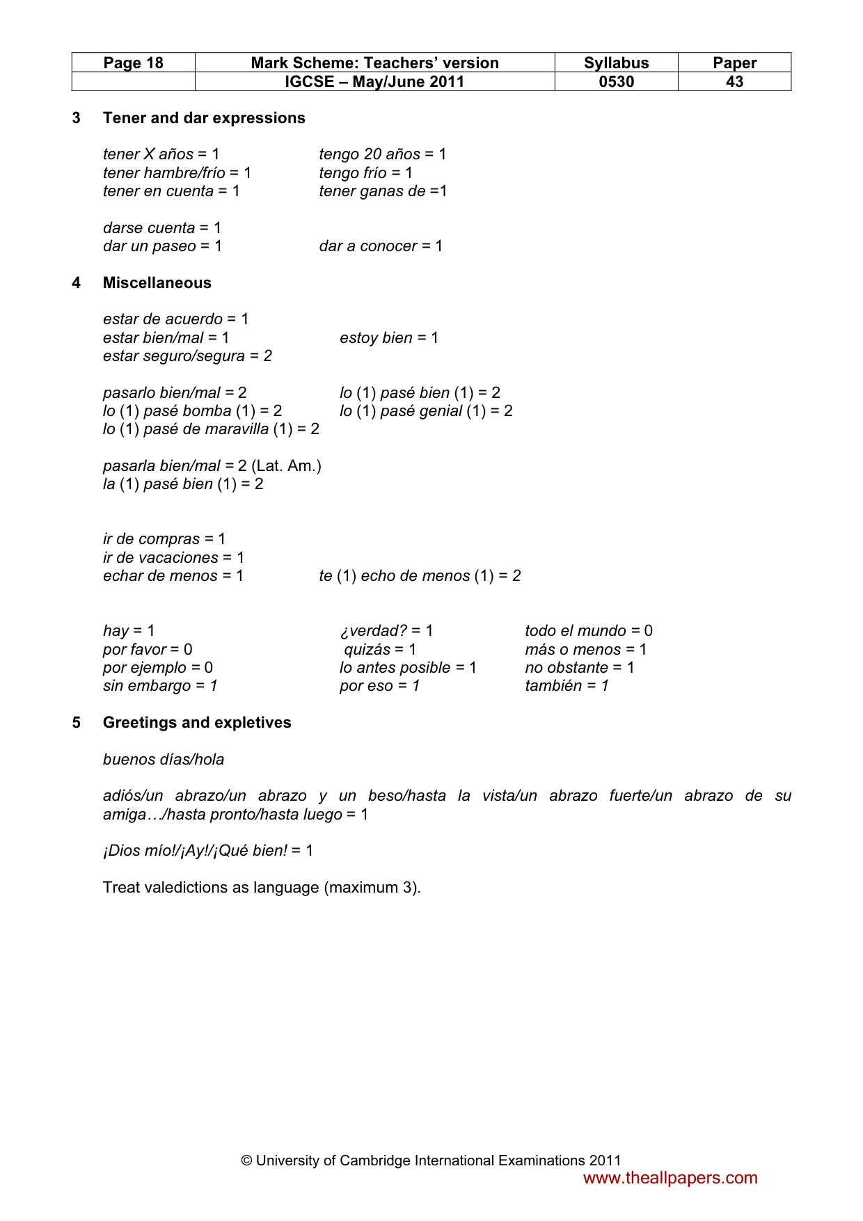 Mark scheme, page 18 of 19