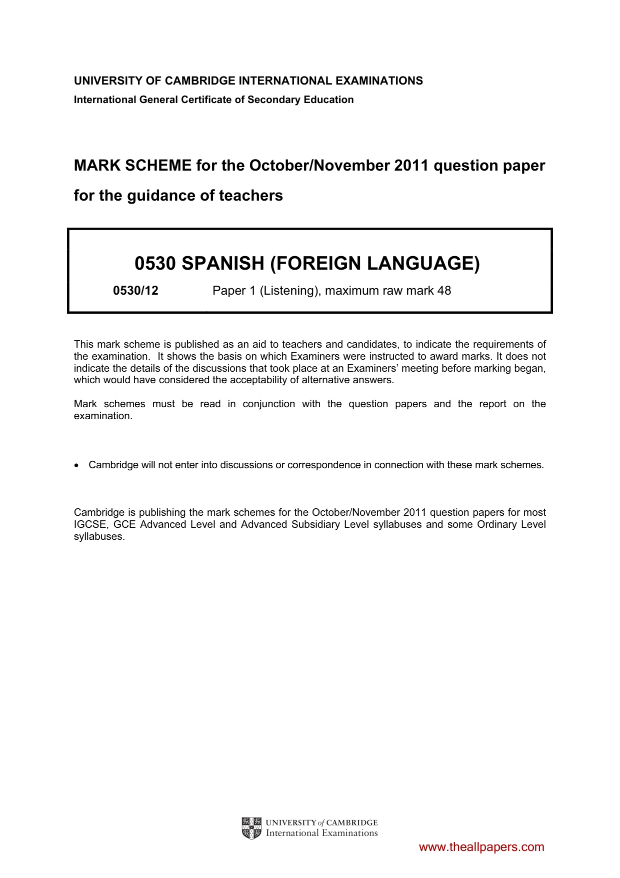 Mark scheme, page 1 of 5