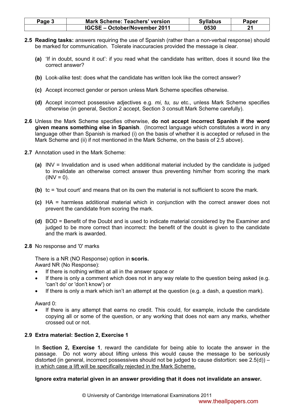 Mark scheme, page 3 of 11