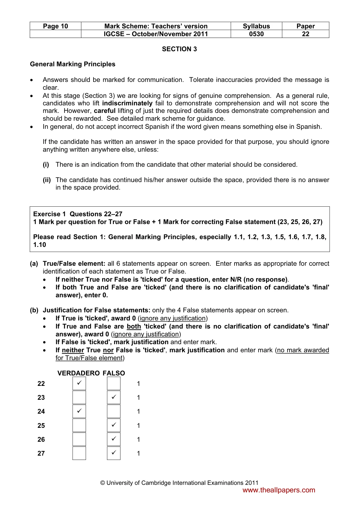 Mark scheme, page 10 of 11