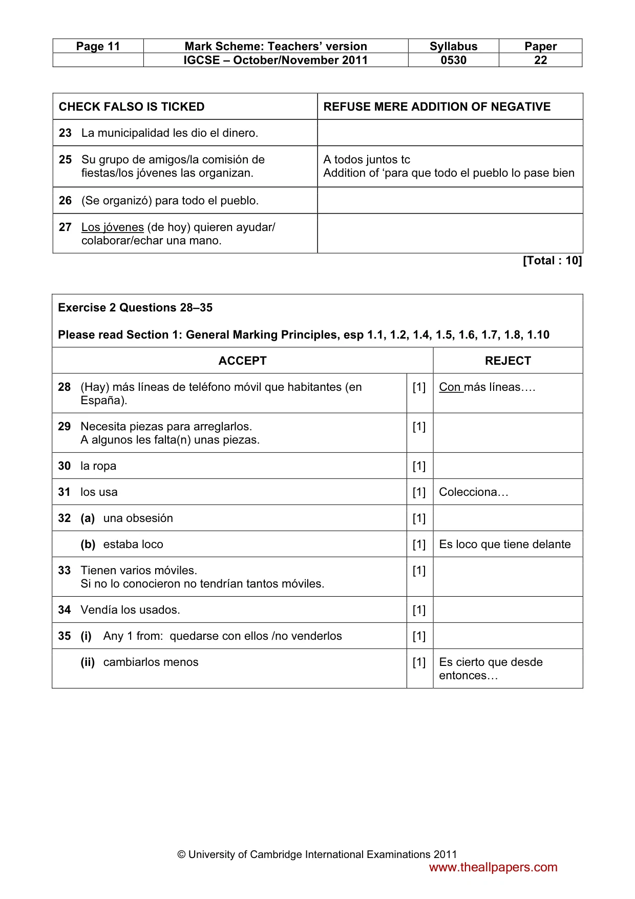 Mark scheme, page 11 of 11