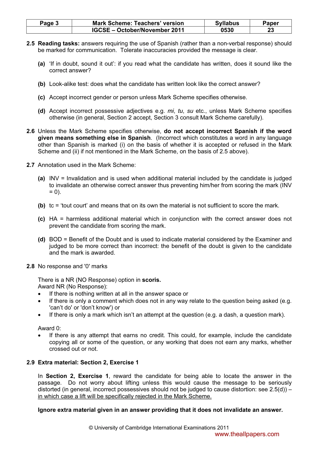 Mark scheme, page 3 of 11
