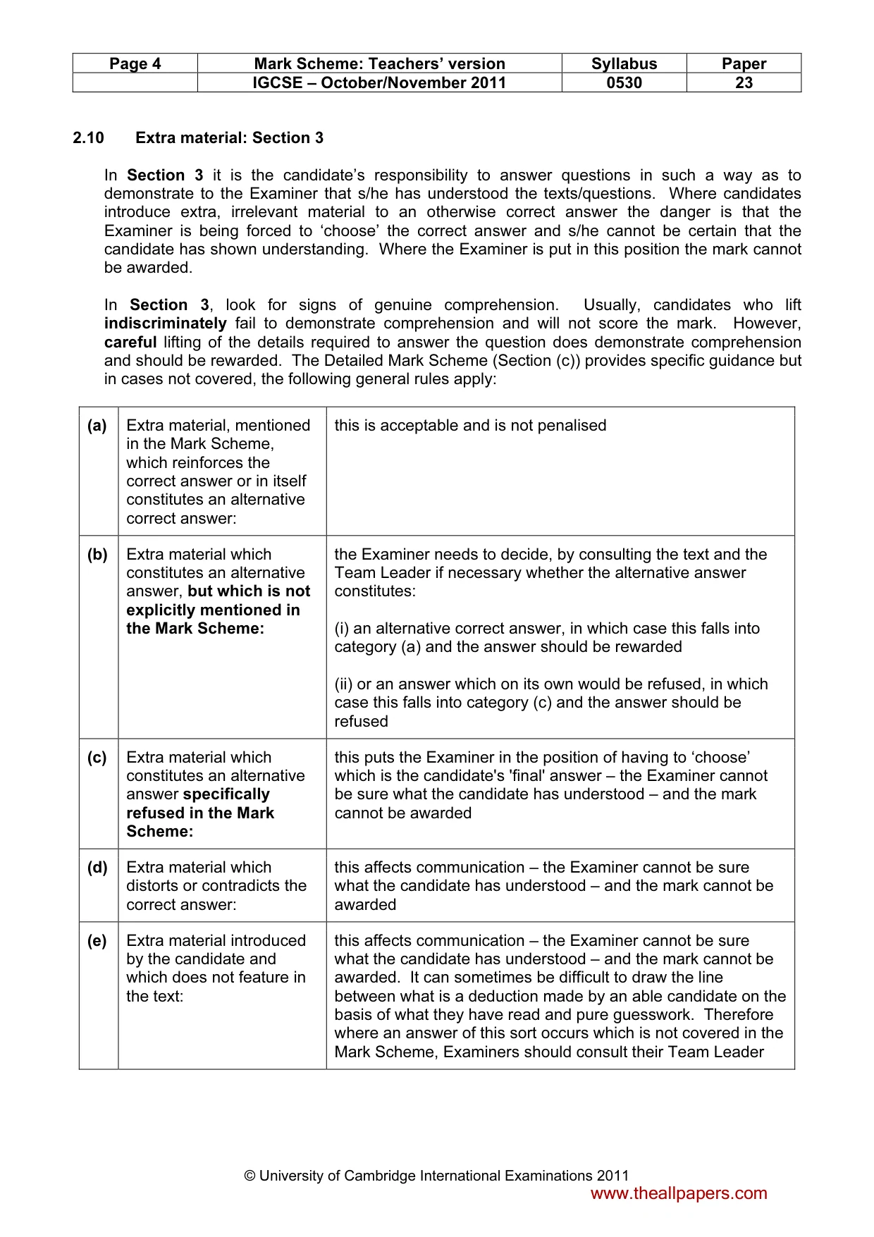 Mark scheme, page 4 of 11