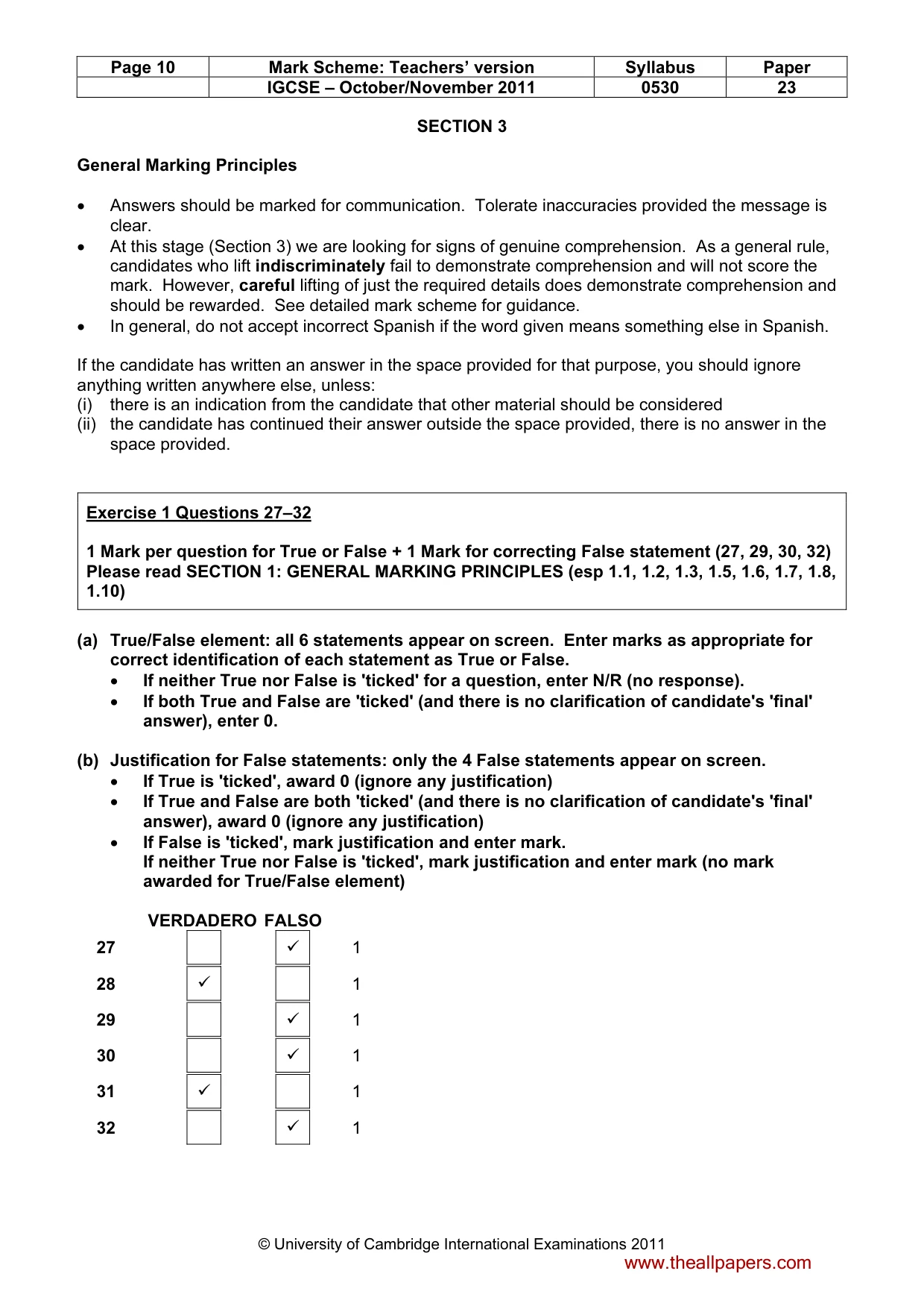 Mark scheme, page 10 of 11