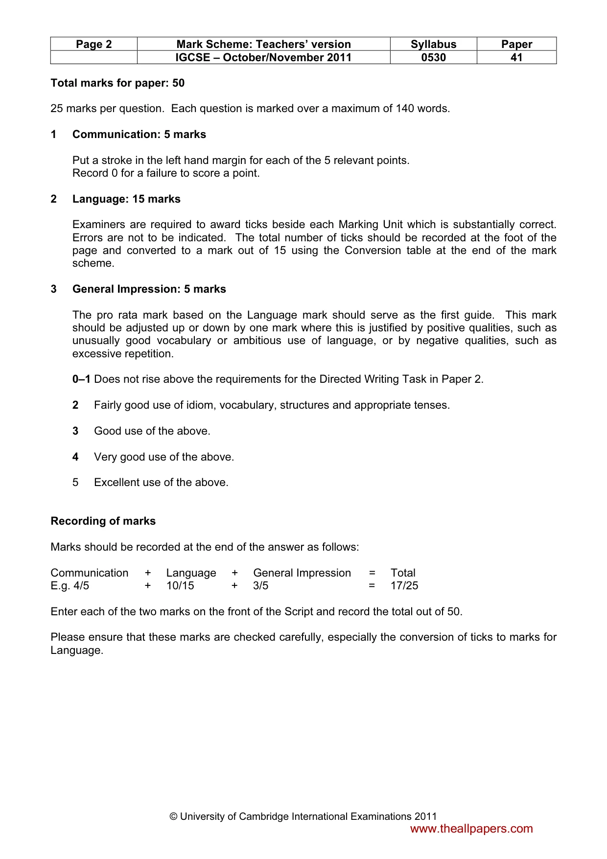 Mark scheme, page 2 of 19