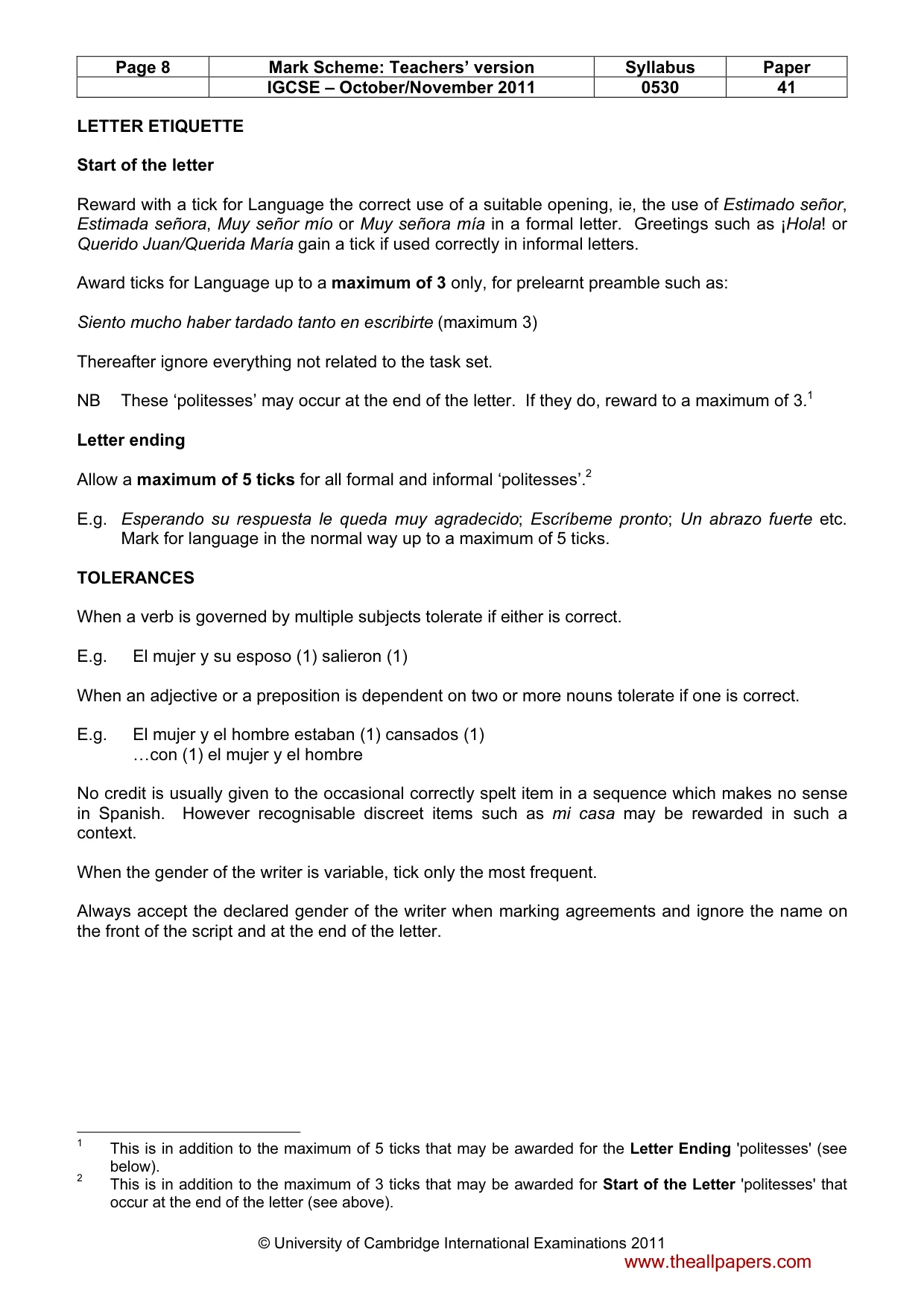 Mark scheme, page 8 of 19