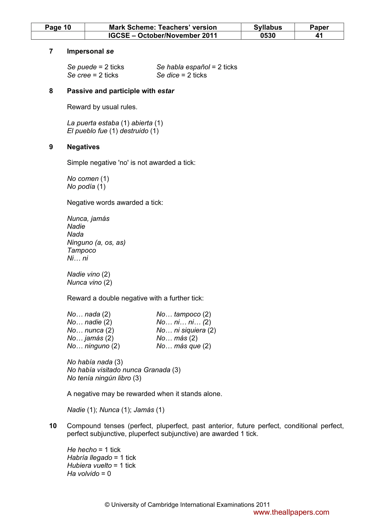 Mark scheme, page 10 of 19