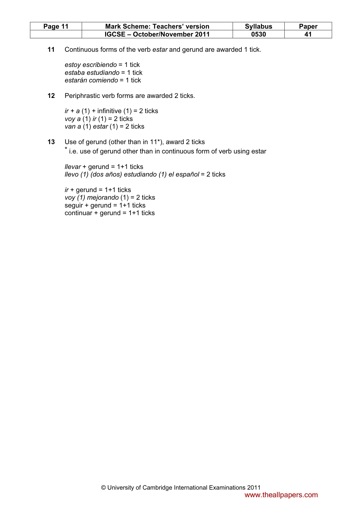 Mark scheme, page 11 of 19